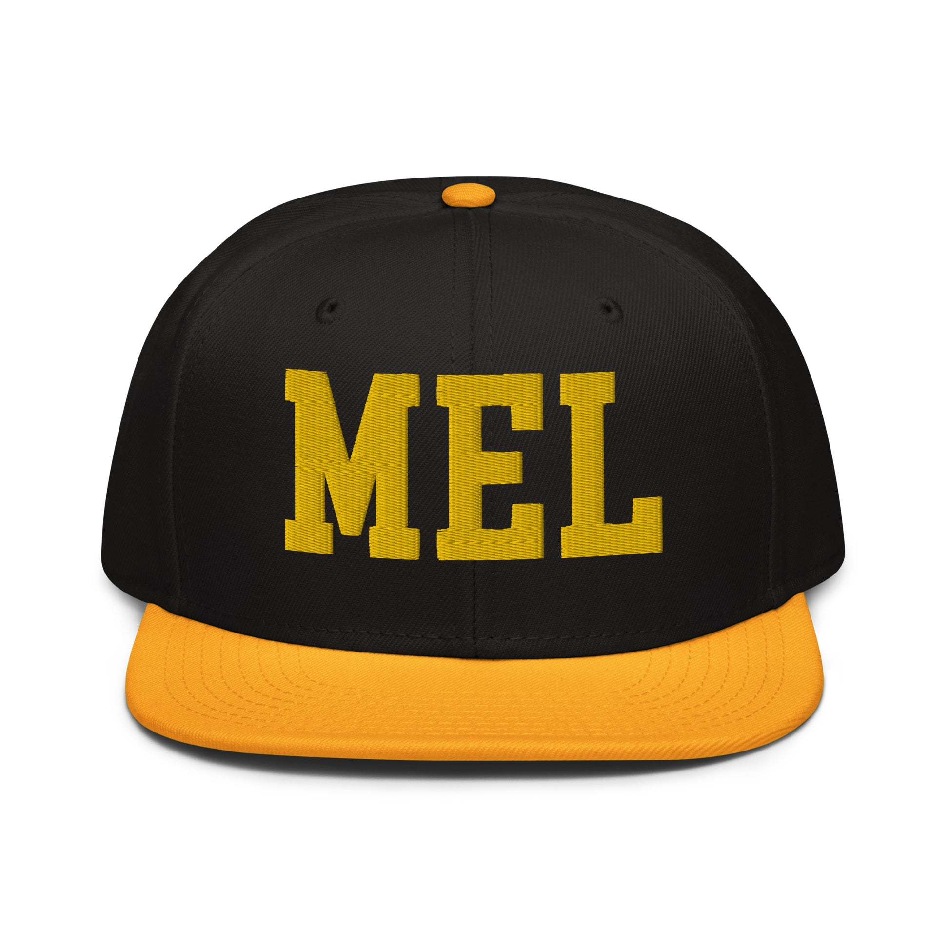 College-Style Wool-Blend Snapback Hat • Gold • MEL Melbourne • YHM Designs - Image 07