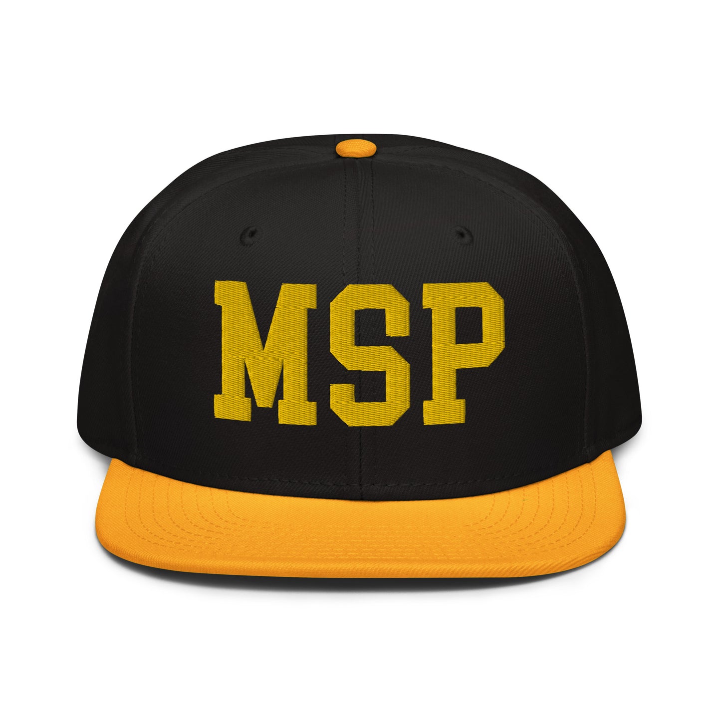 College-Style Wool-Blend Snapback Hat • Gold • MSP Minneapolis • YHM Designs - Image 07