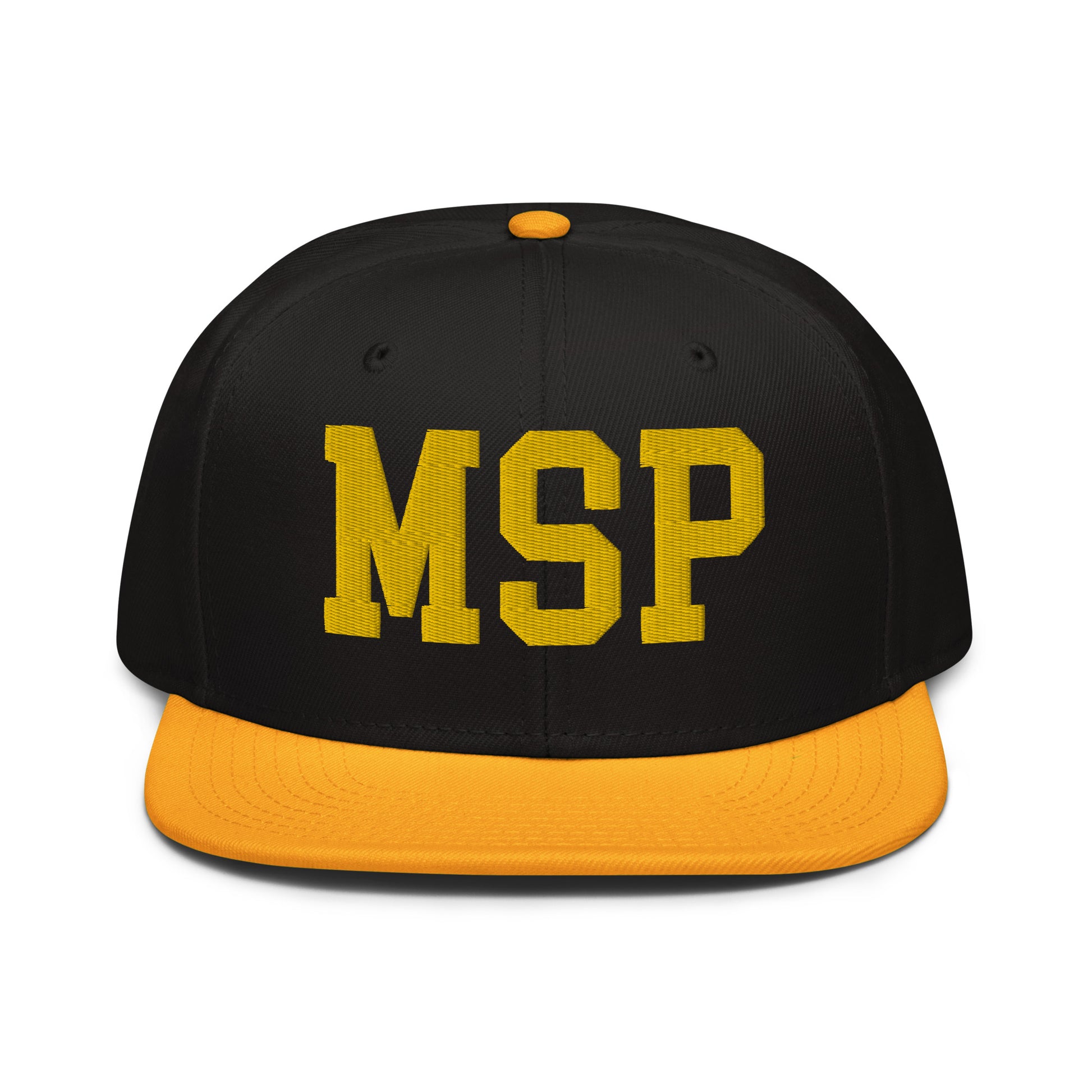 College-Style Wool-Blend Snapback Hat • Gold • MSP Minneapolis • YHM Designs - Image 07