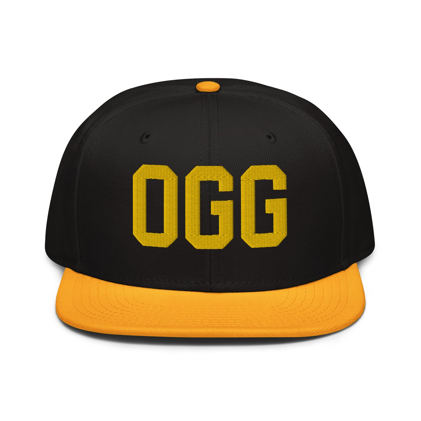 College-Style Wool-Blend Snapback Hat • Gold • OGG Maui • YHM Designs - Image 07