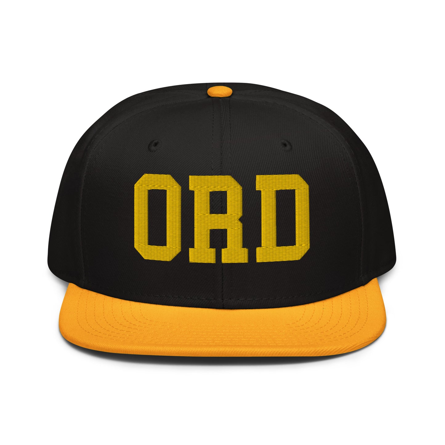 College-Style Wool-Blend Snapback Hat • Gold • ORD Chicago • YHM Designs - Image 07