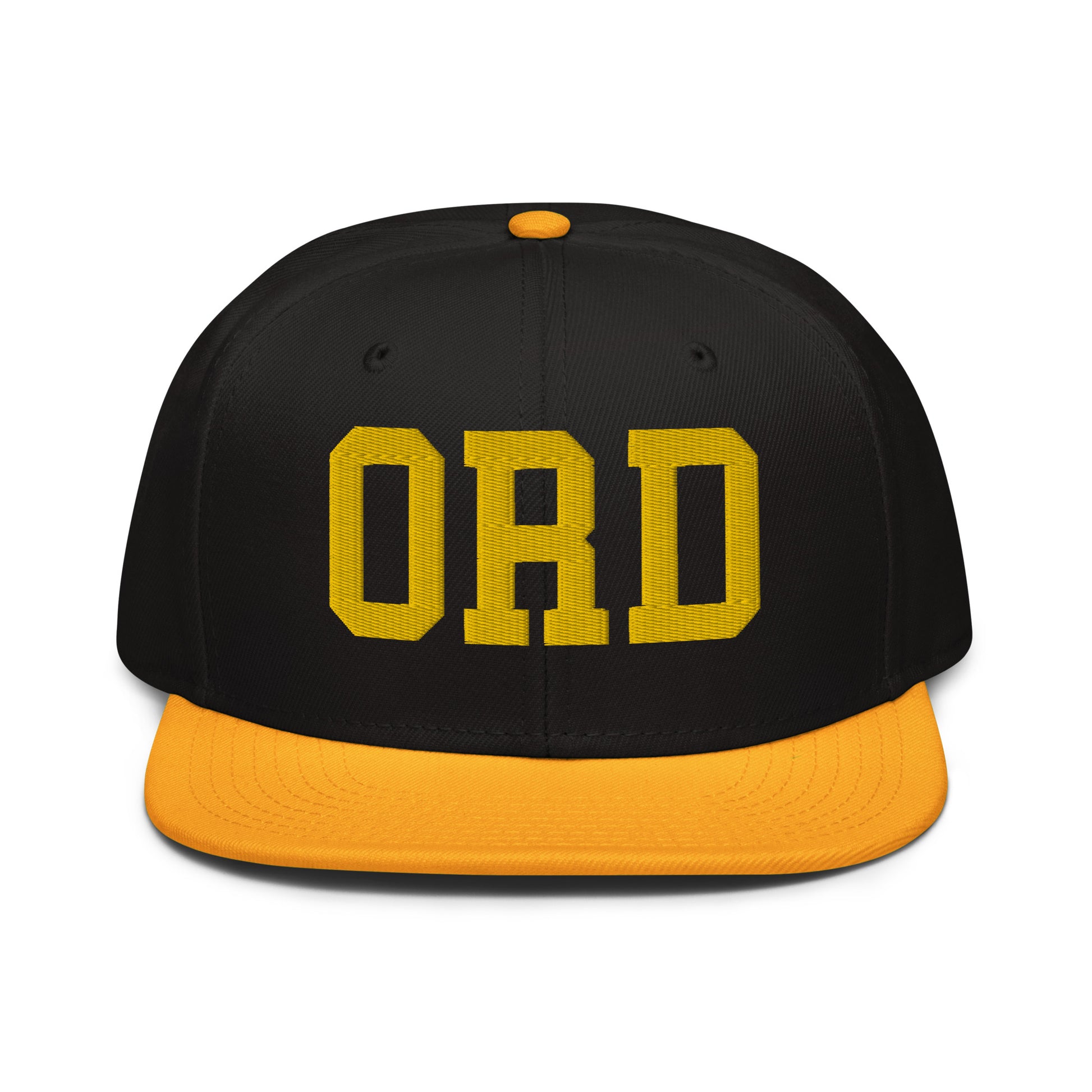 College-Style Wool-Blend Snapback Hat • Gold • ORD Chicago • YHM Designs - Image 07
