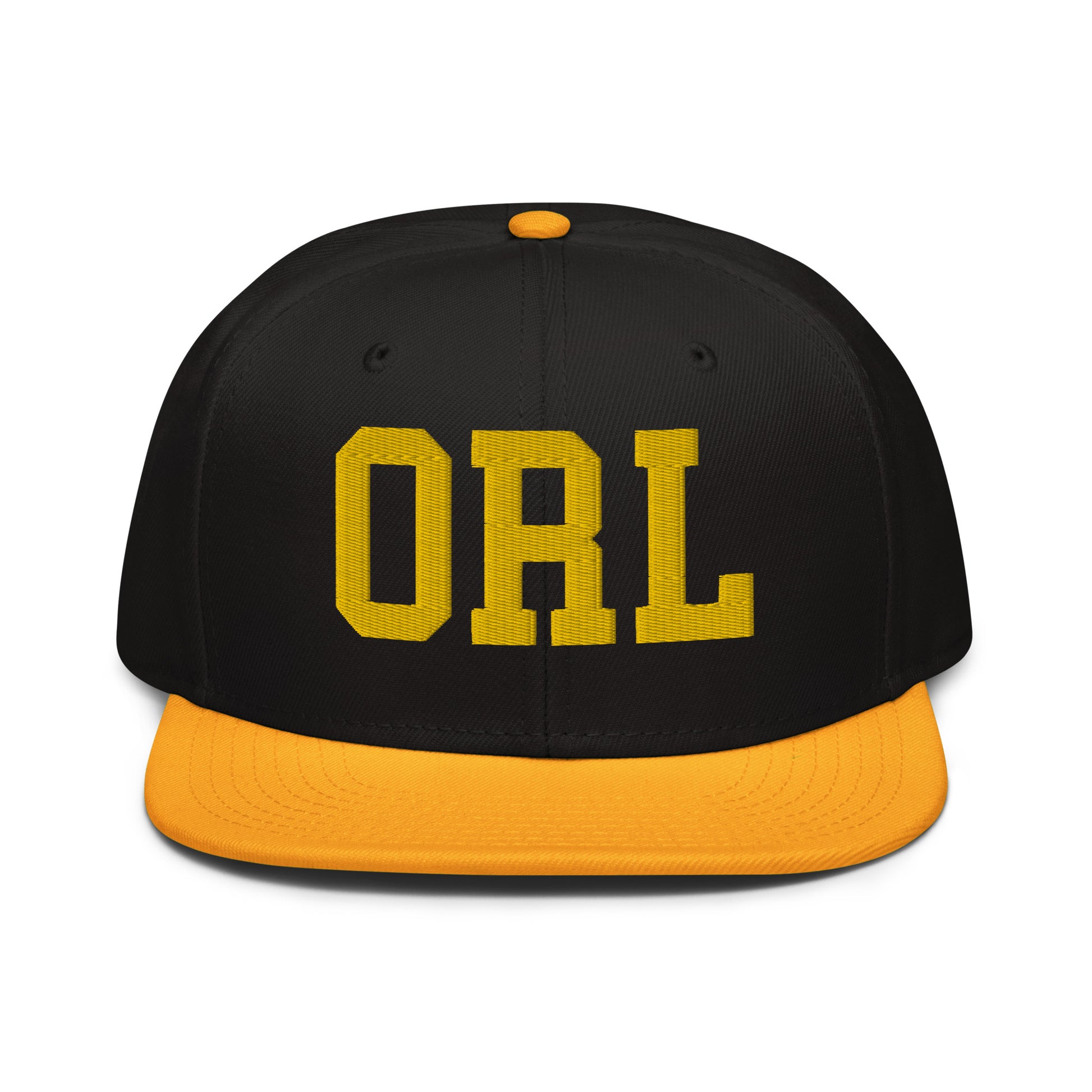 College-Style Wool-Blend Snapback Hat • Gold • ORL Orlando • YHM Designs - Image 07