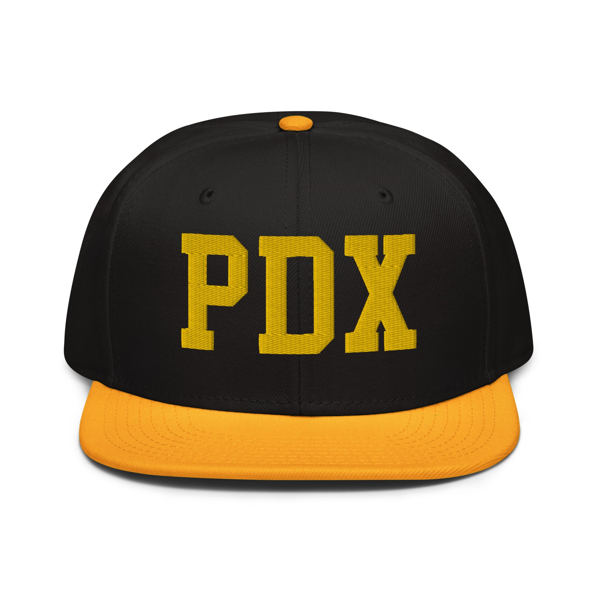 College-Style Wool-Blend Snapback Hat • Gold • PDX Portland • YHM Designs - Image 07