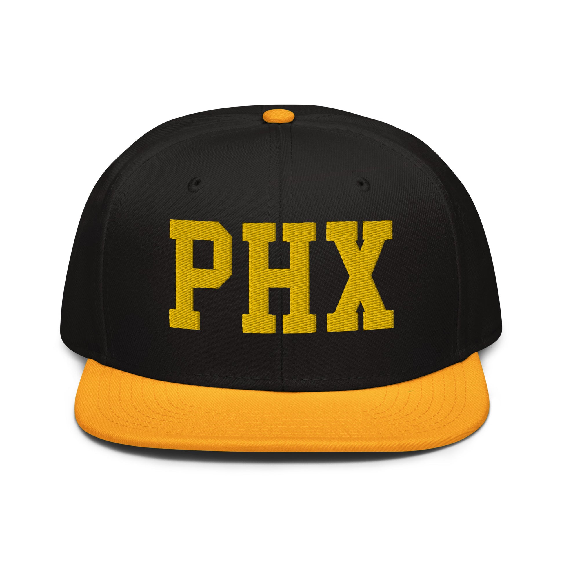 College-Style Wool-Blend Snapback Hat • Gold • PHX Phoenix • YHM Designs - Image 07
