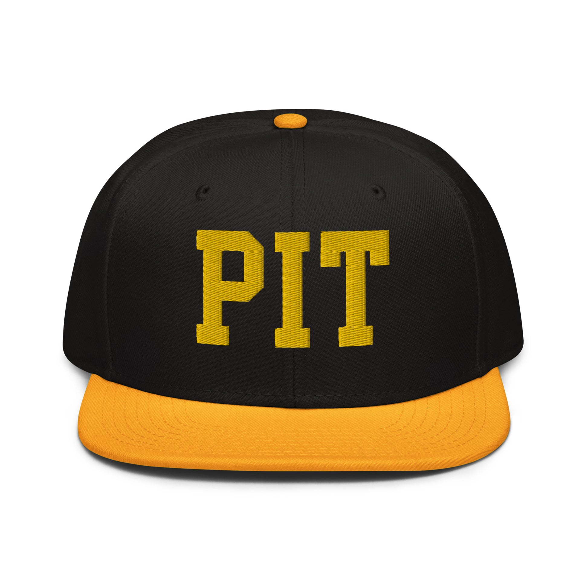 College-Style Wool-Blend Snapback Hat • Gold • PIT Pittsburgh • YHM Designs - Image 07