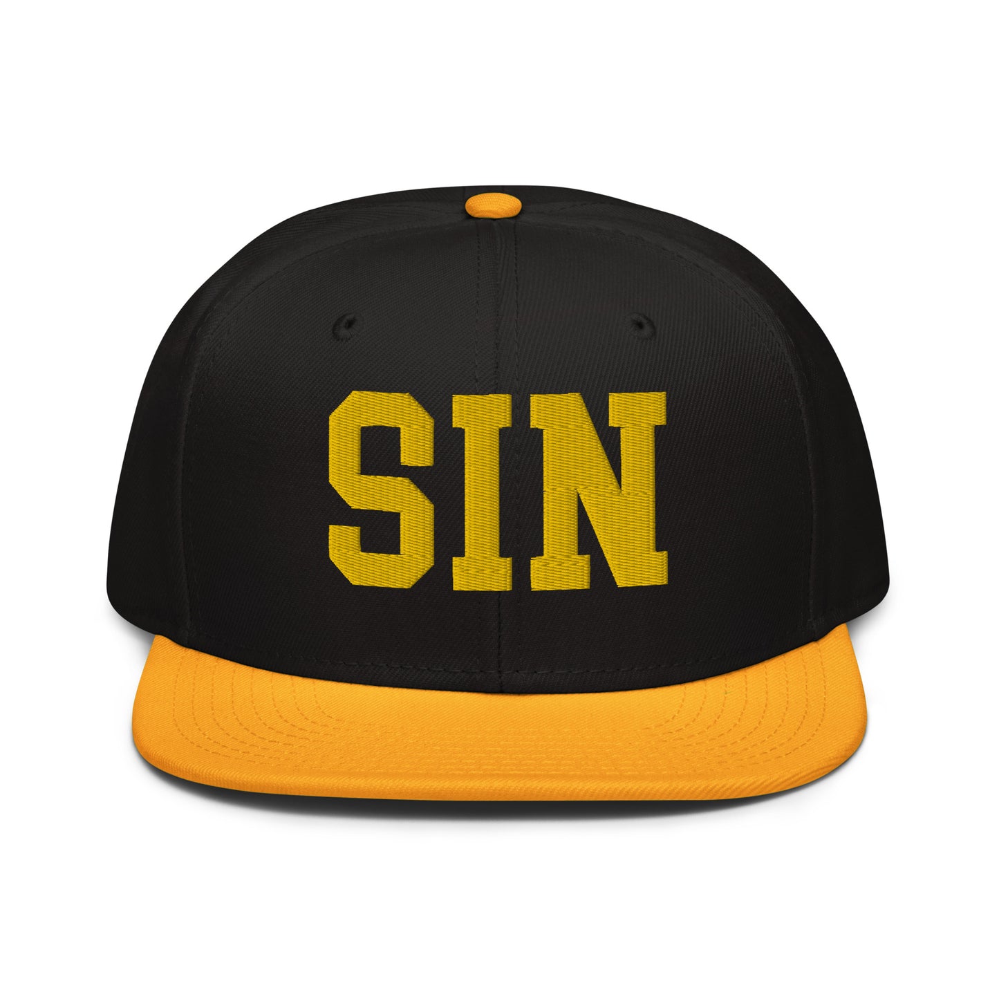College-Style Wool-Blend Snapback Hat • Gold • SIN Singapore • YHM Designs - Image 07