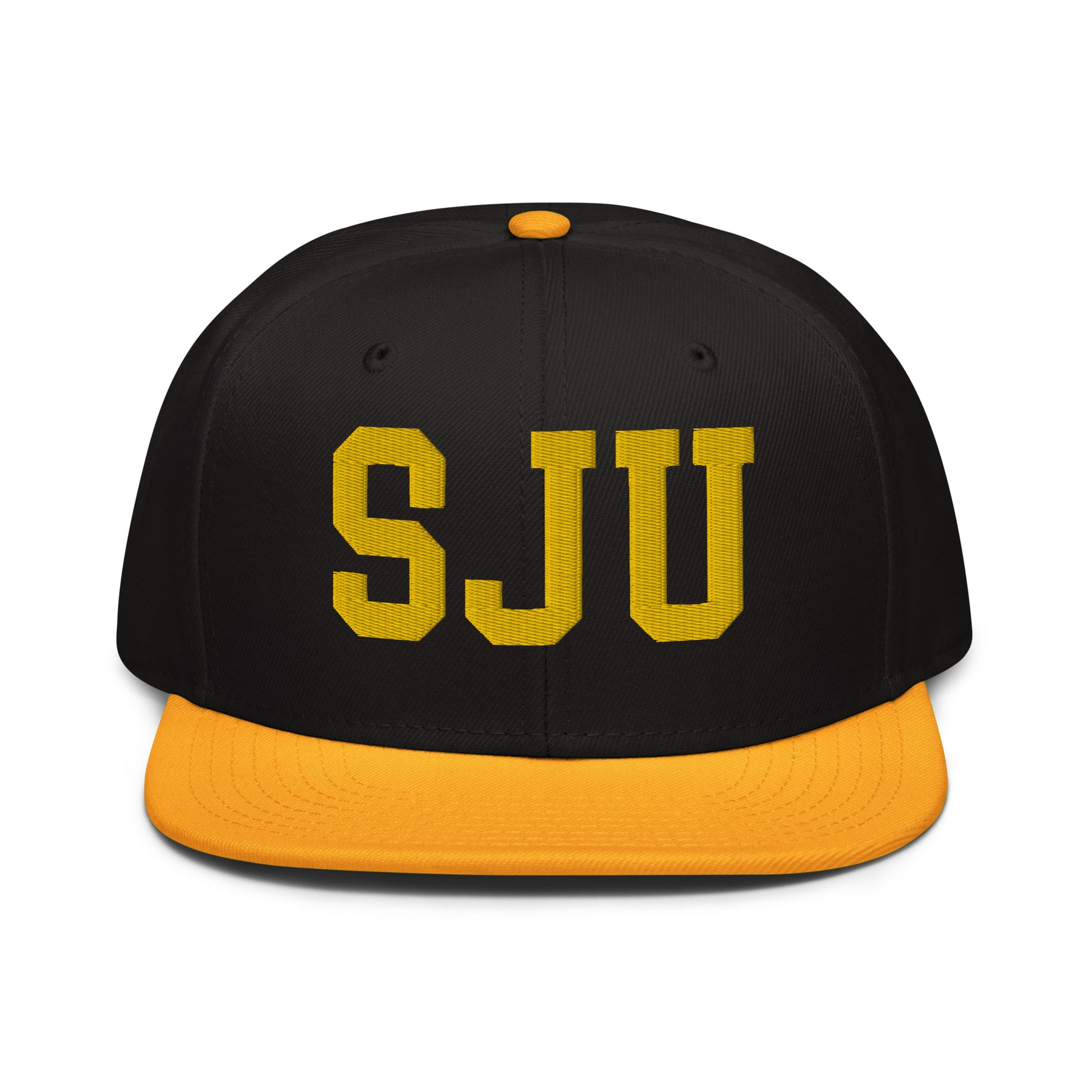 College-Style Wool-Blend Snapback Hat • Gold • SJU San Juan • YHM Designs - Image 07