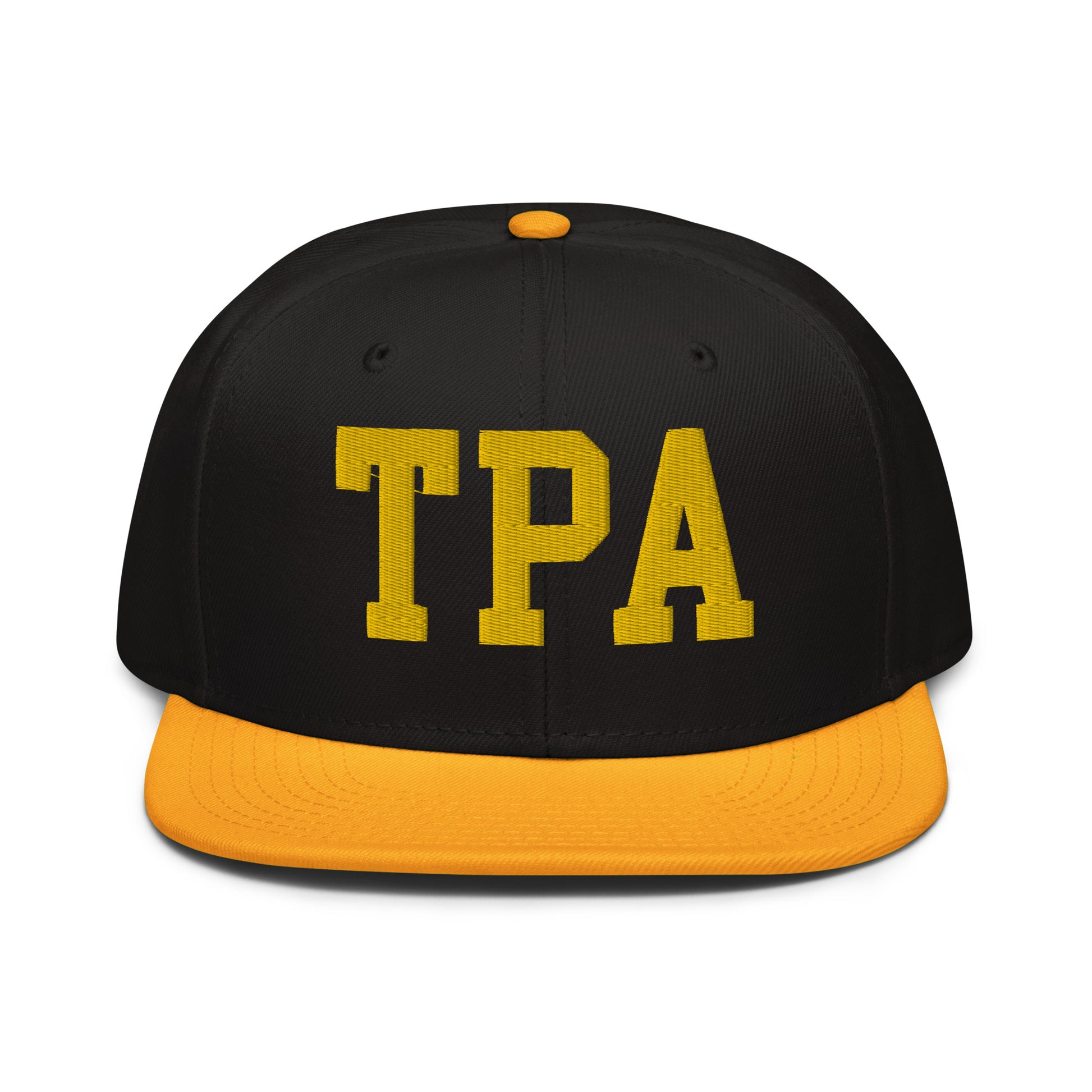 College-Style Wool-Blend Snapback Hat • Gold • TPA Tampa • YHM Designs - Image 07