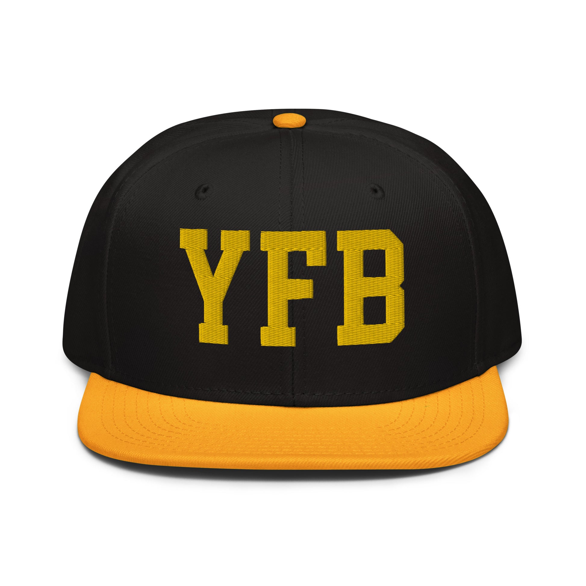College-Style Wool-Blend Snapback Hat • Gold • YFB Iqaluit • YHM Designs - Image 07