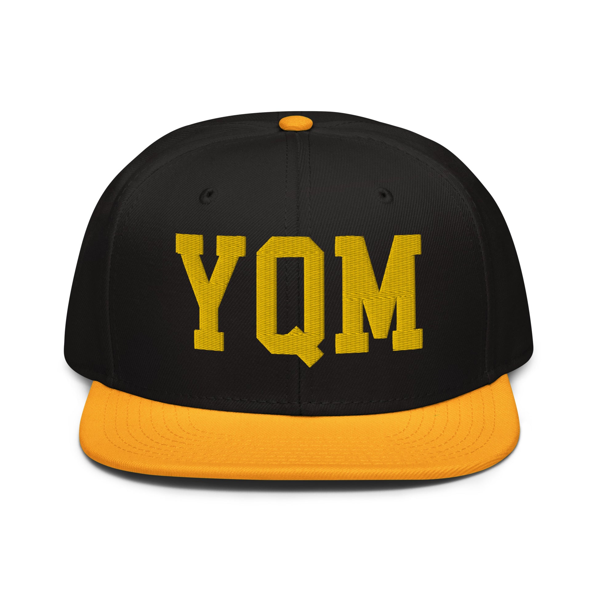 College-Style Wool-Blend Snapback Hat • Gold • YQM Moncton • YHM Designs - Image 07