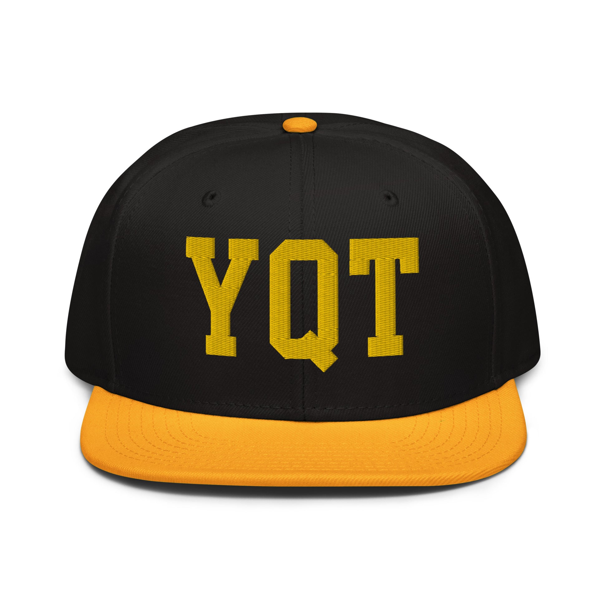 College-Style Wool-Blend Snapback Hat • Gold • YQT Thunder Bay • YHM Designs - Image 07
