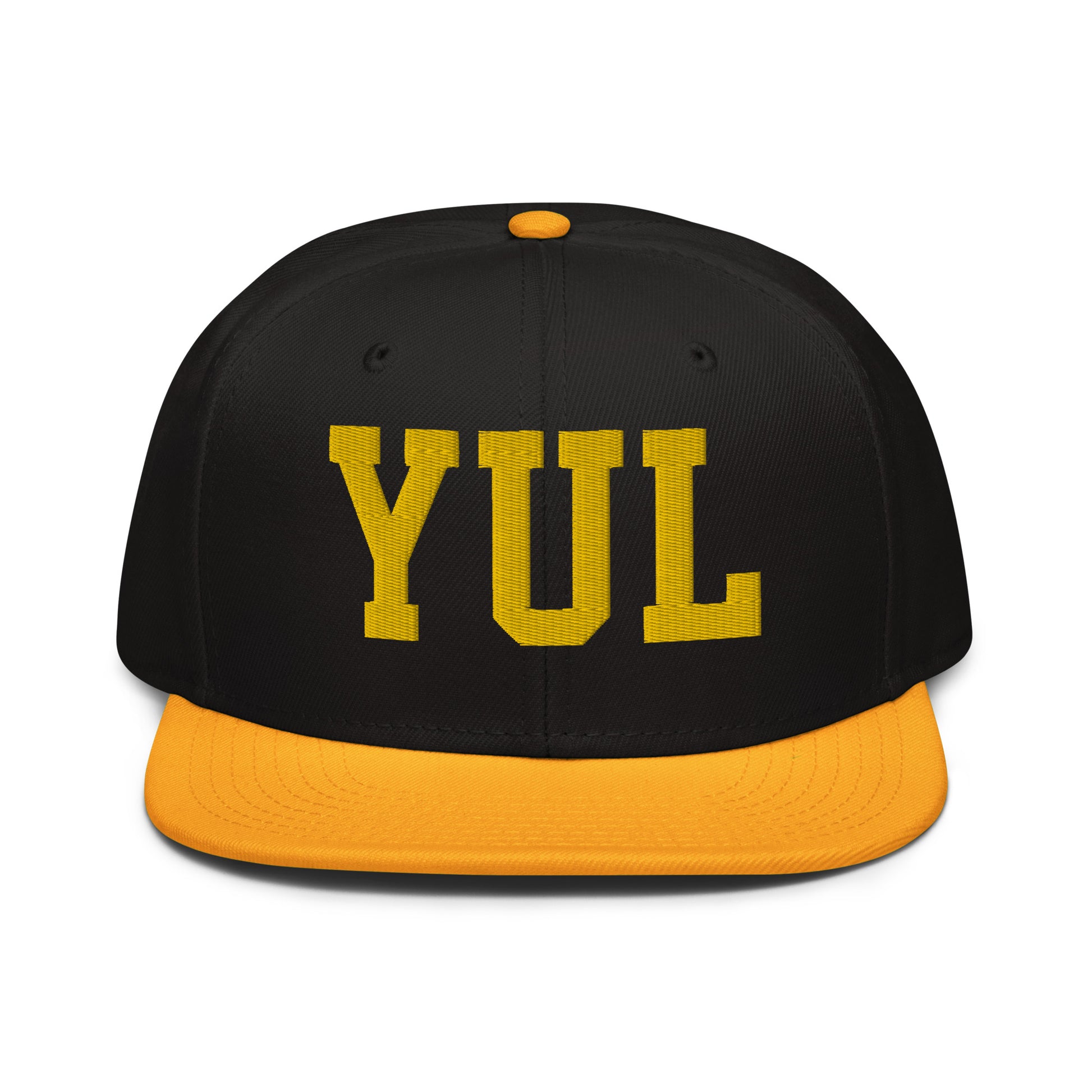 College-Style Wool-Blend Snapback Hat • Gold • YUL Montreal • YHM Designs - Image 07