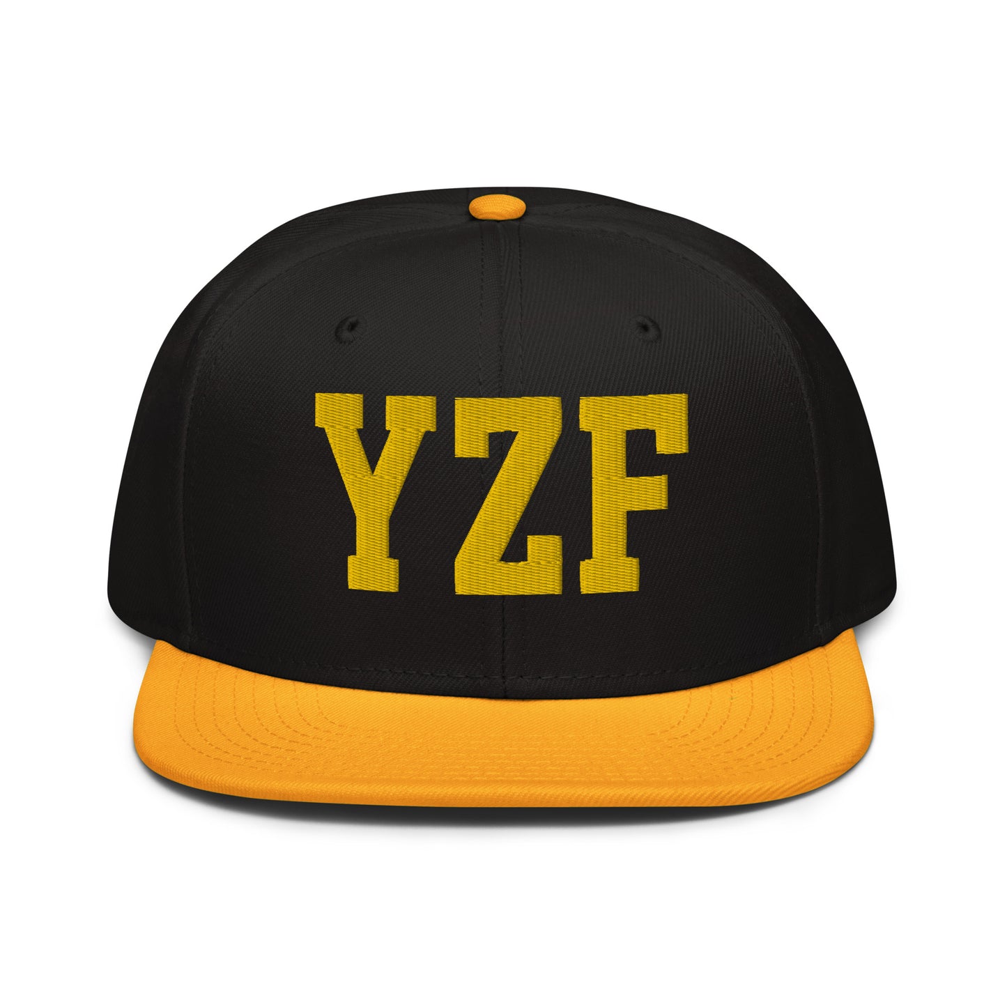 College-Style Wool-Blend Snapback Hat • Gold • YZF Yellowknife • YHM Designs - Image 07