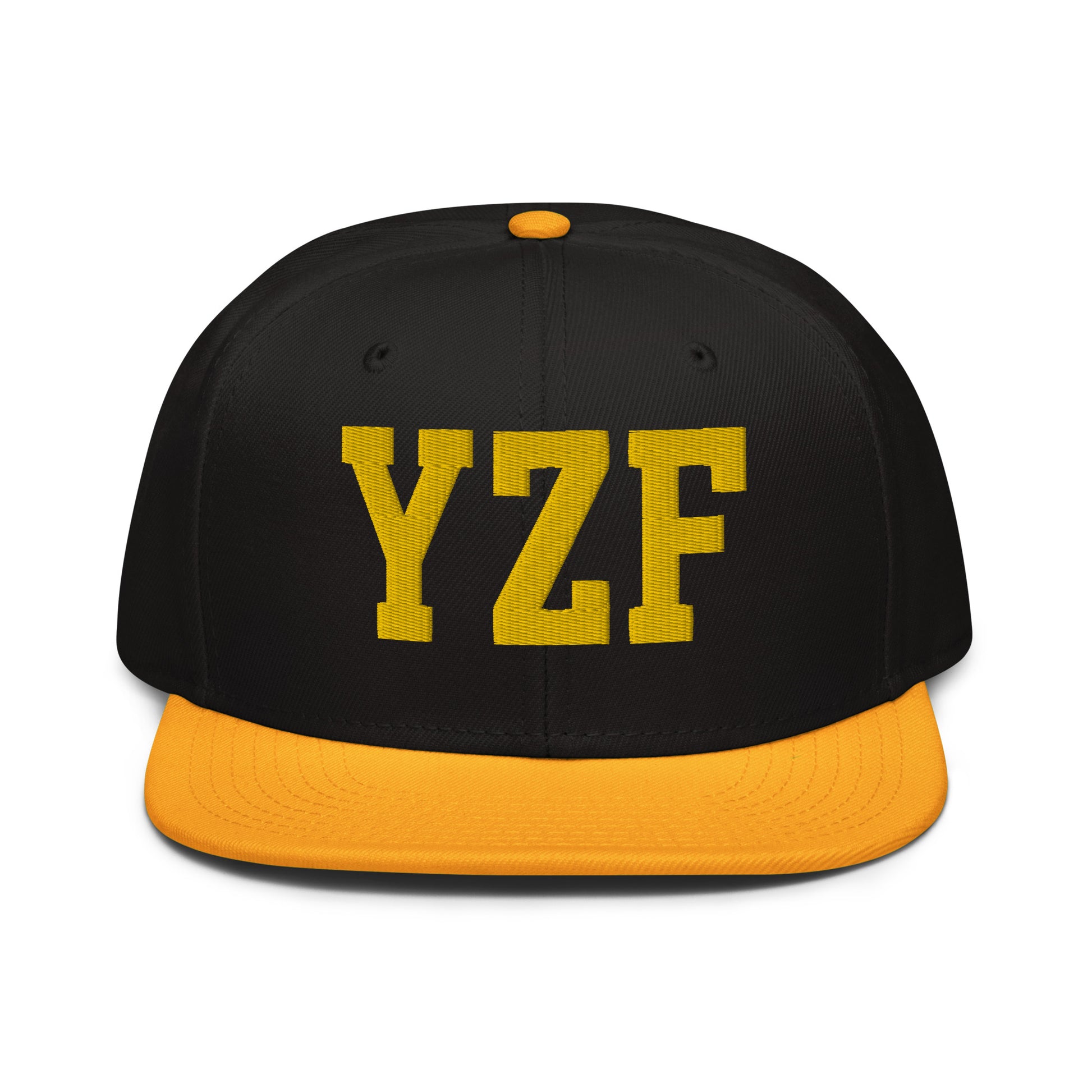 College-Style Wool-Blend Snapback Hat • Gold • YZF Yellowknife • YHM Designs - Image 07