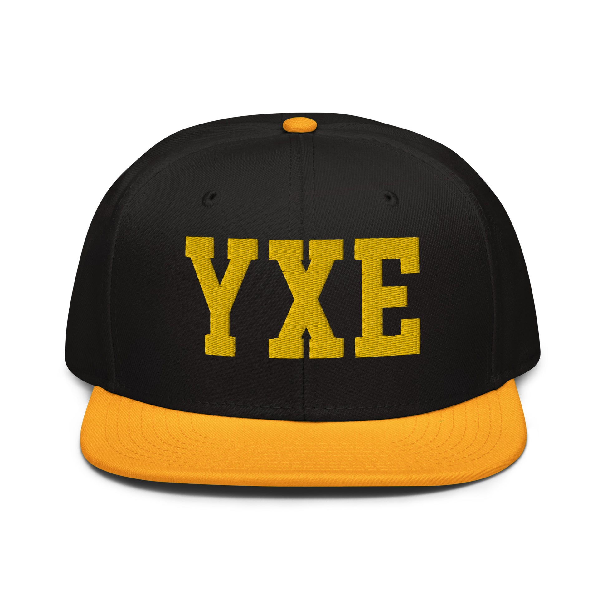 College-Style Wool-Blend Snapback Hat • Gold • YXE Saskatoon • YHM Designs - Image 07