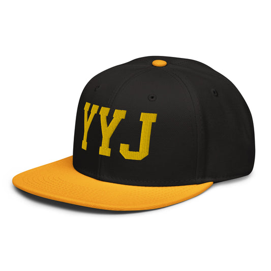 College-Style Wool-Blend Snapback Hat • Gold • YYJ Victoria • YHM Designs - Image 01