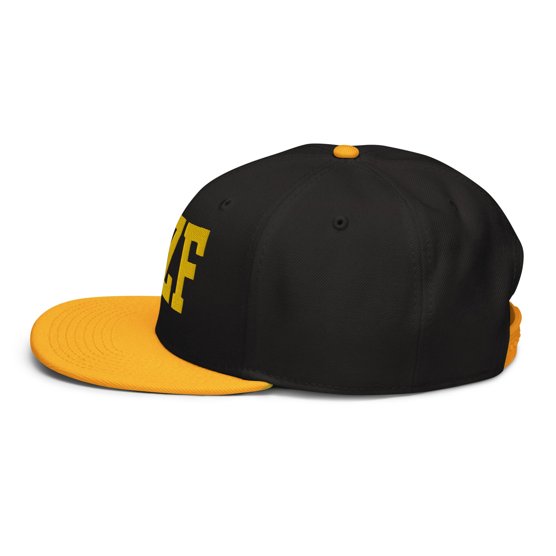 College-Style Wool-Blend Snapback Hat • Gold • YZF Yellowknife • YHM Designs - Image 09