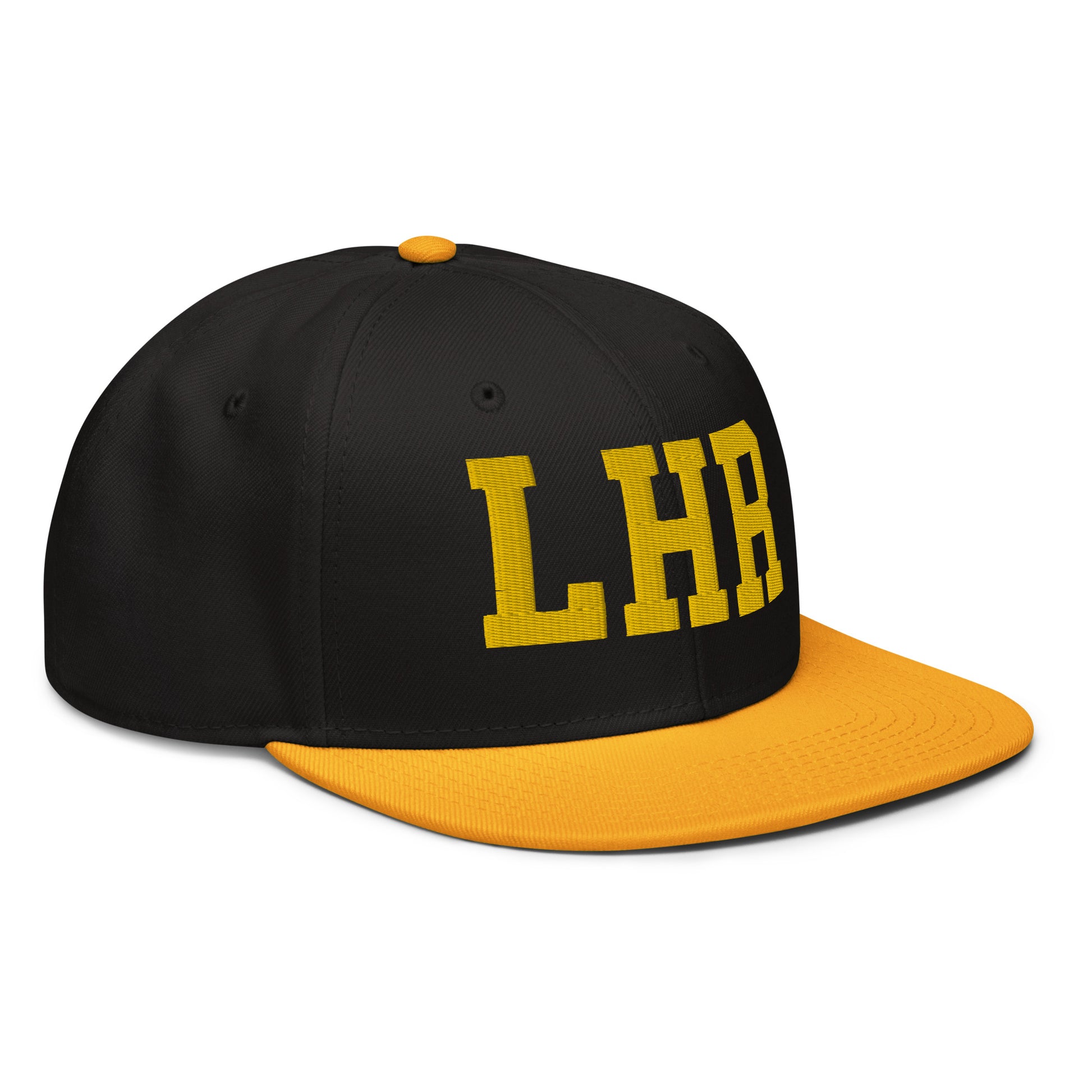 College-Style Wool-Blend Snapback Hat • Gold • LHR London • YHM Designs - Image 10