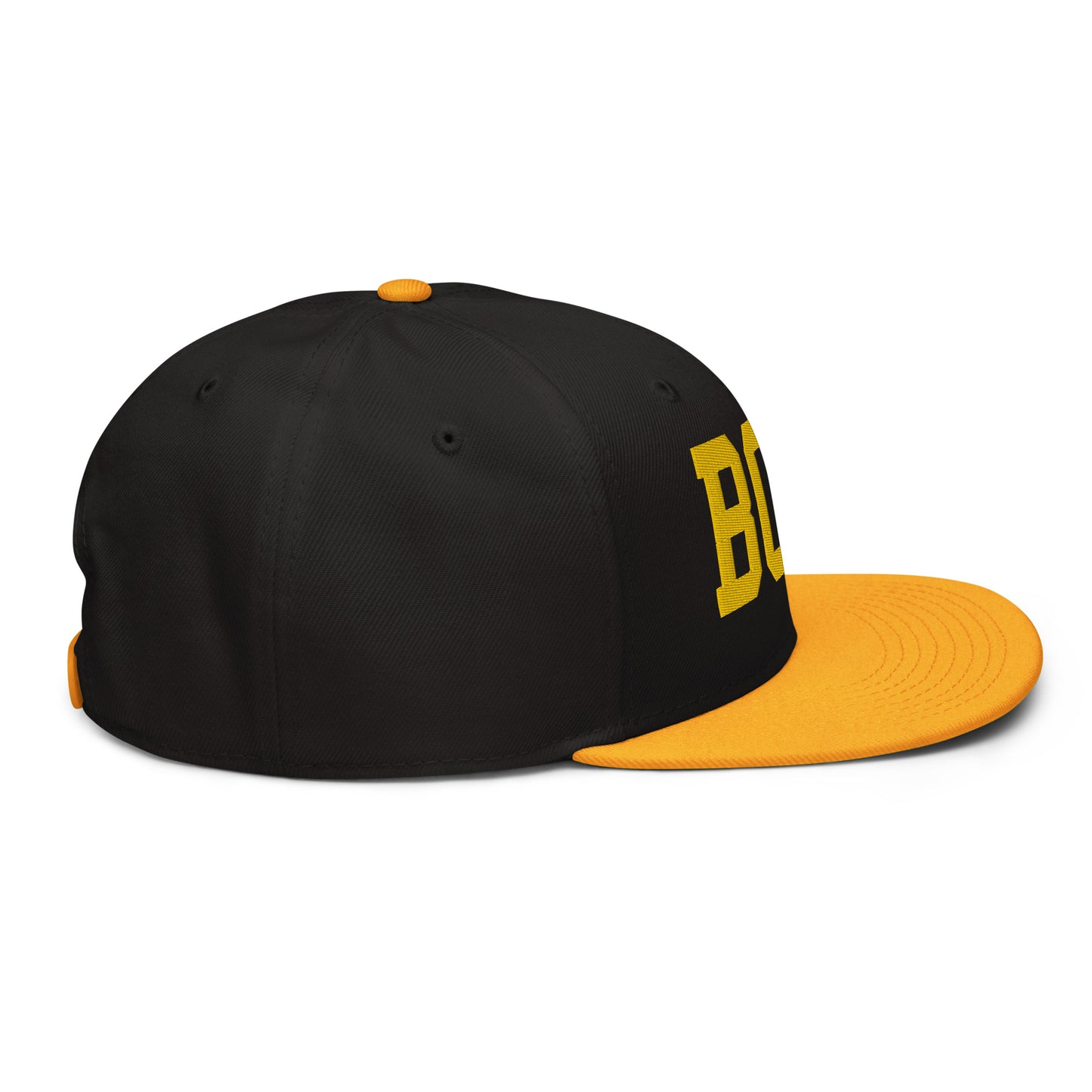 College-Style Wool-Blend Snapback Hat • Gold • BCN Barcelona • YHM Designs - Image 11