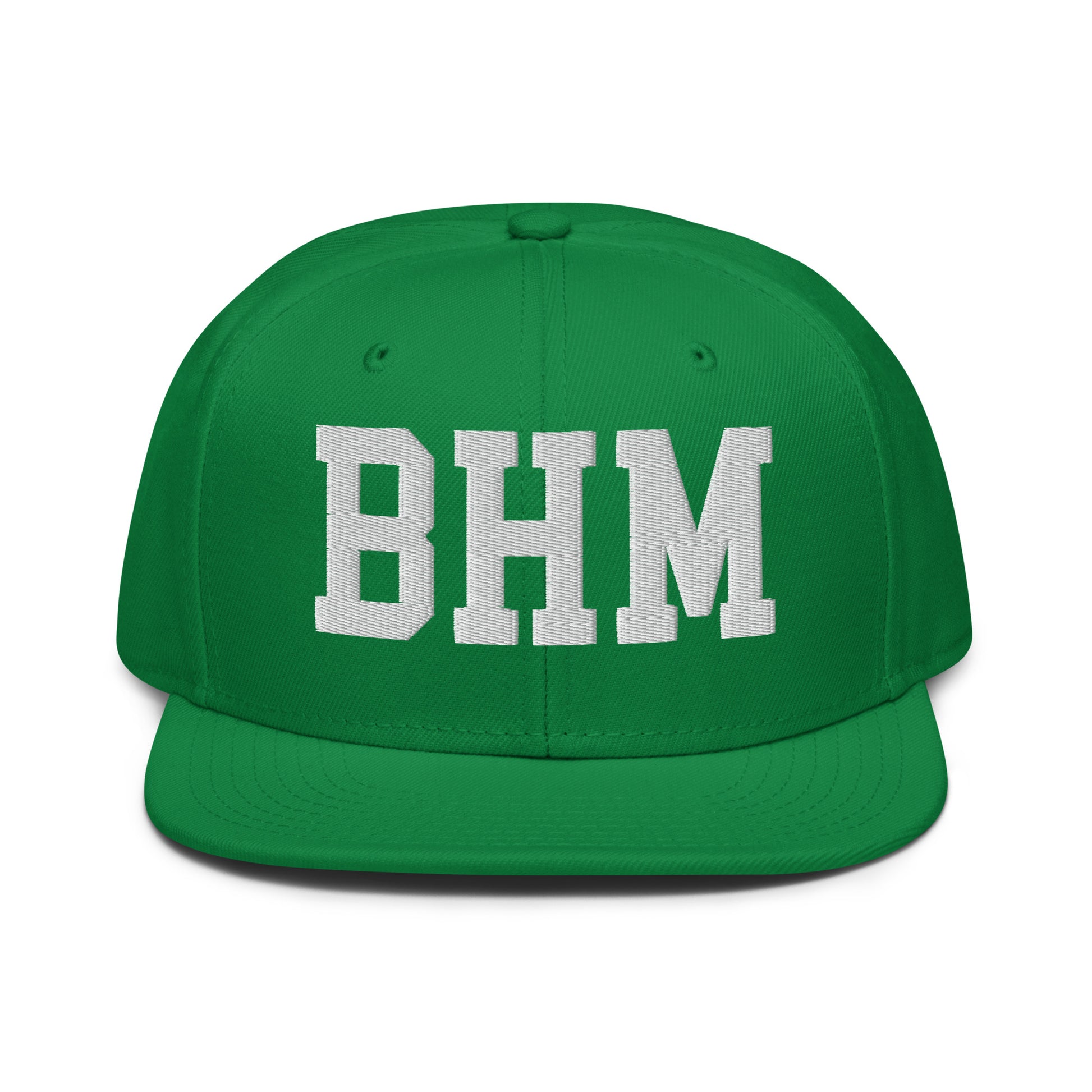 College-Style Wool-Blend Snapback Hat • White • BHM Birmingham • YHM Designs - Image 18