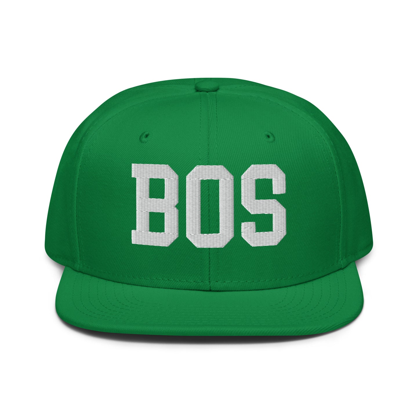 College-Style Wool-Blend Snapback Hat • White • BOS Boston • YHM Designs - Image 18