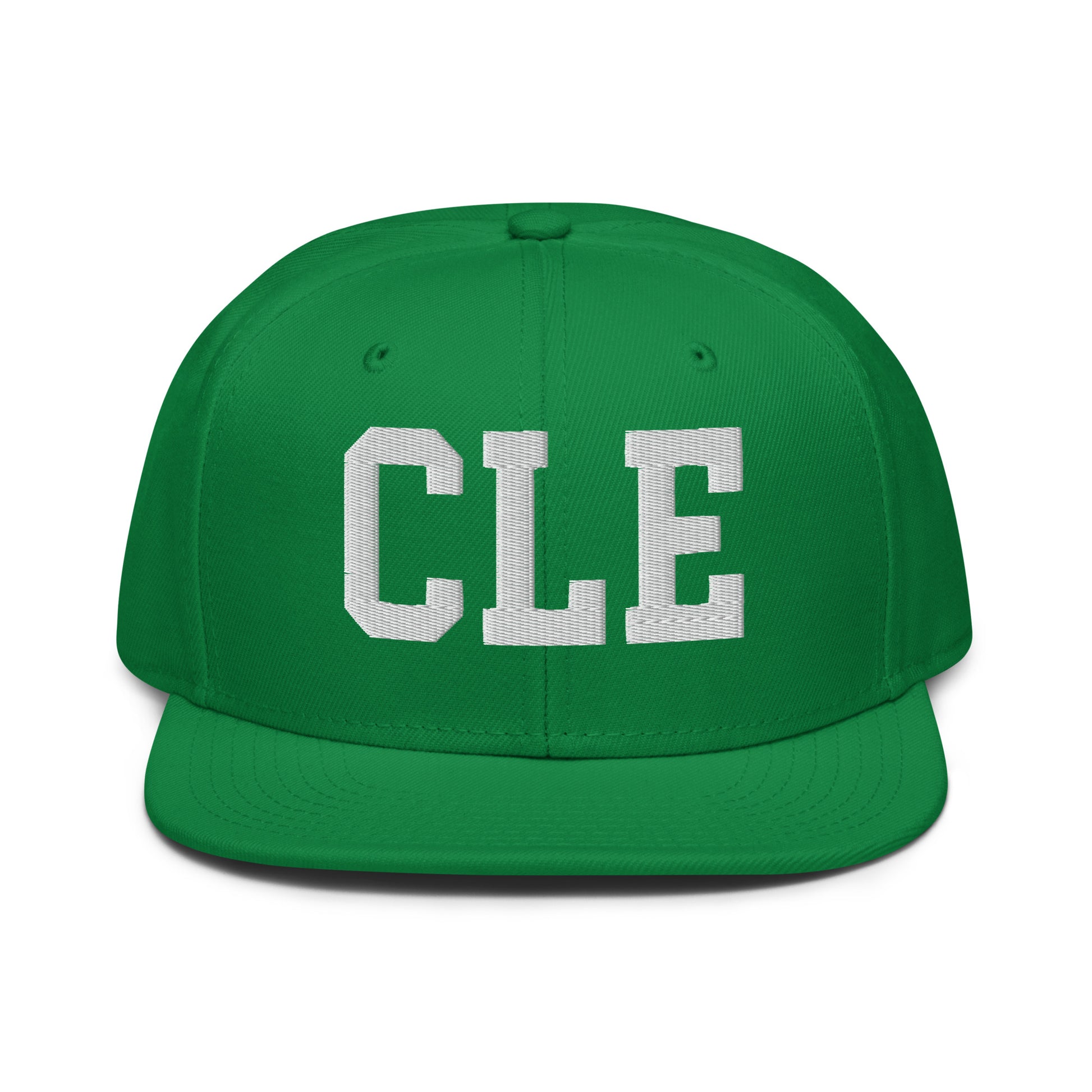 College-Style Wool-Blend Snapback Hat • White • CLE Cleveland • YHM Designs - Image 18