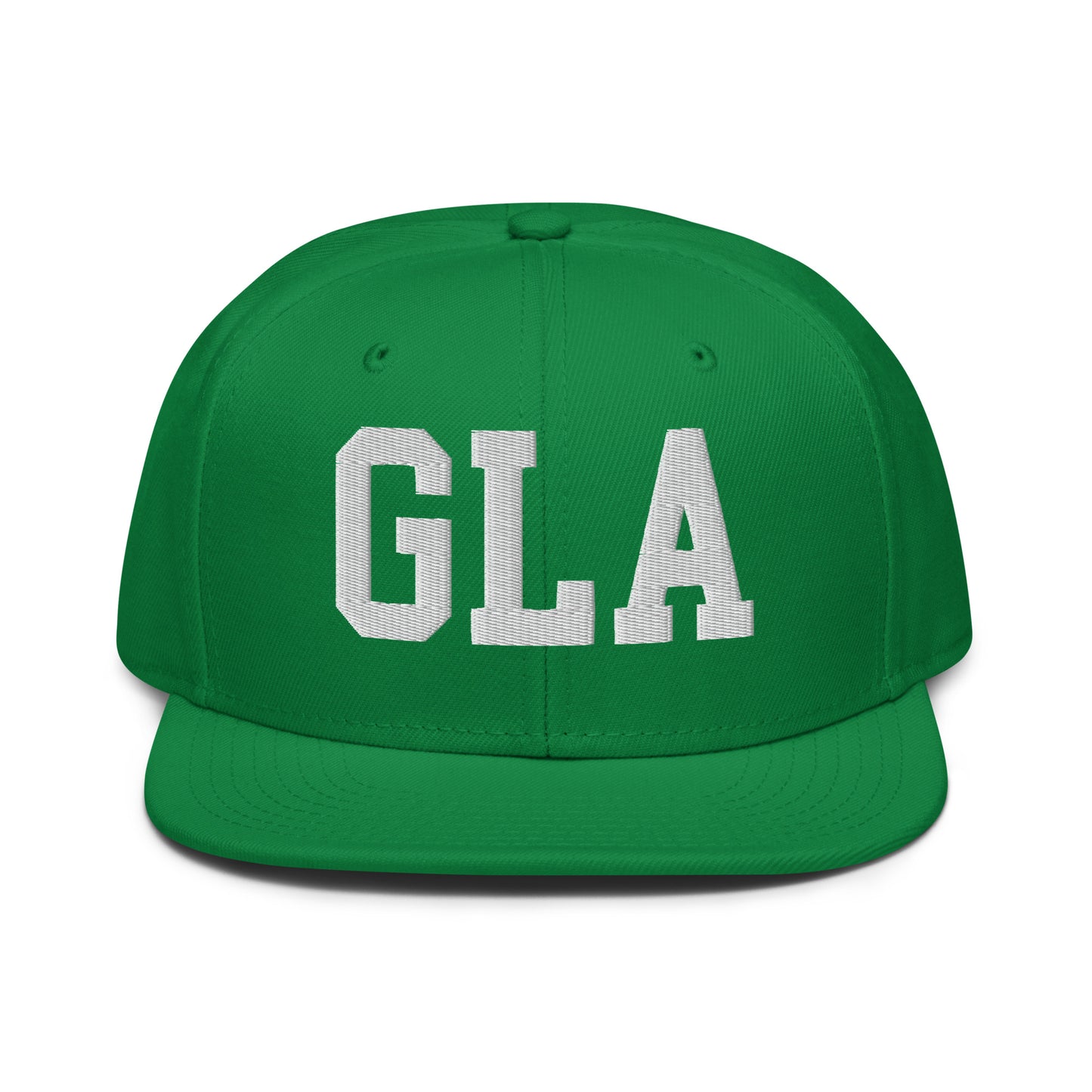 College-Style Wool-Blend Snapback Hat • White • GLA Glasgow • YHM Designs - Image 18