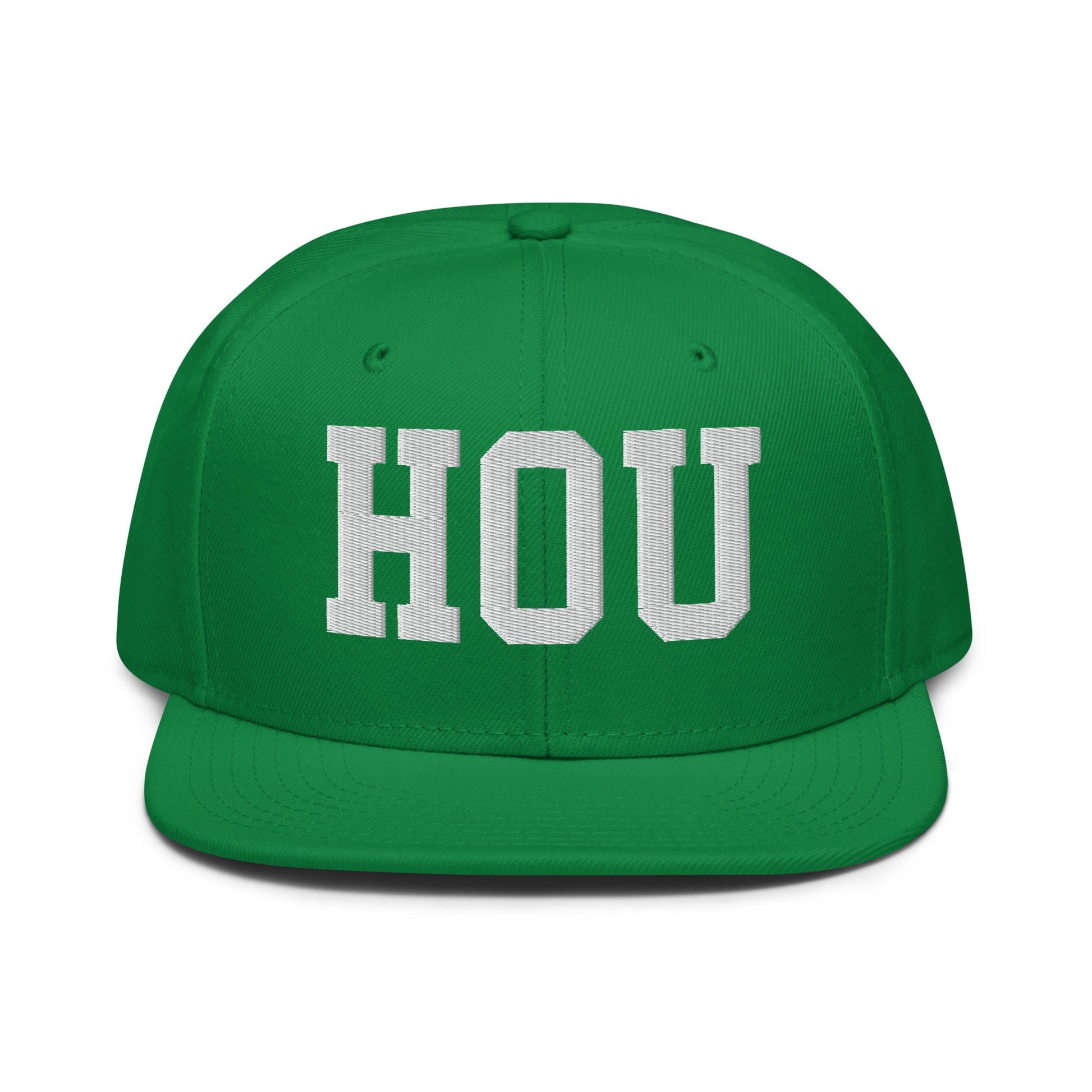 College-Style Wool-Blend Snapback Hat • White • HOU Houston • YHM Designs - Image 18