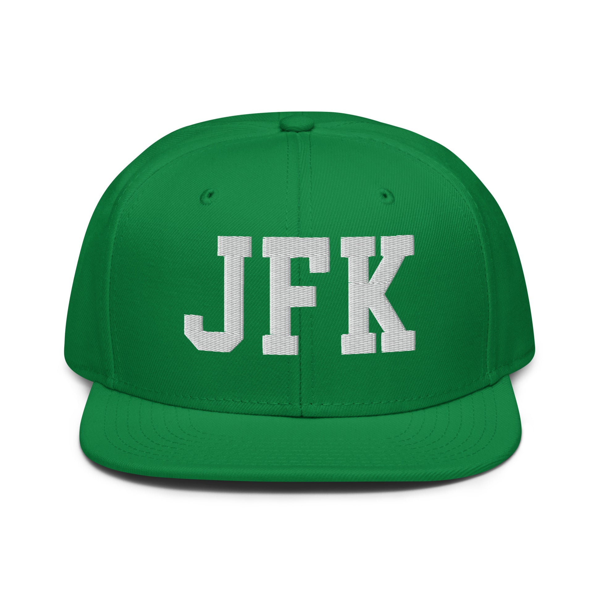 College-Style Wool-Blend Snapback Hat • White • JFK New York City • YHM Designs - Image 18
