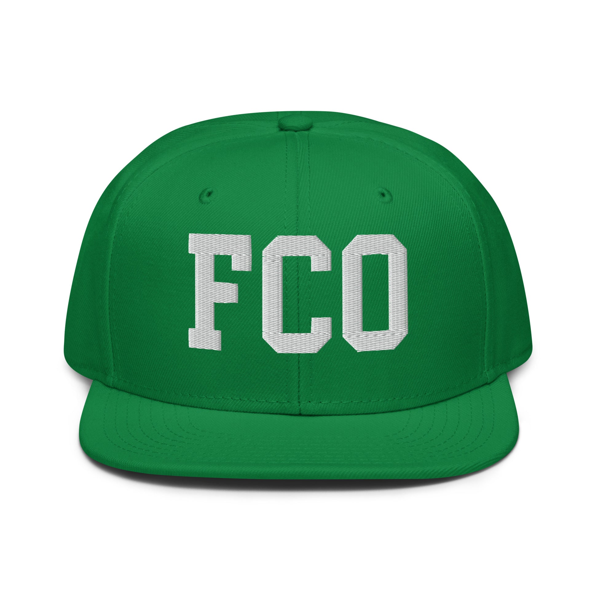 College-Style Wool-Blend Snapback Hat • White • FCO Rome • YHM Designs - Image 18