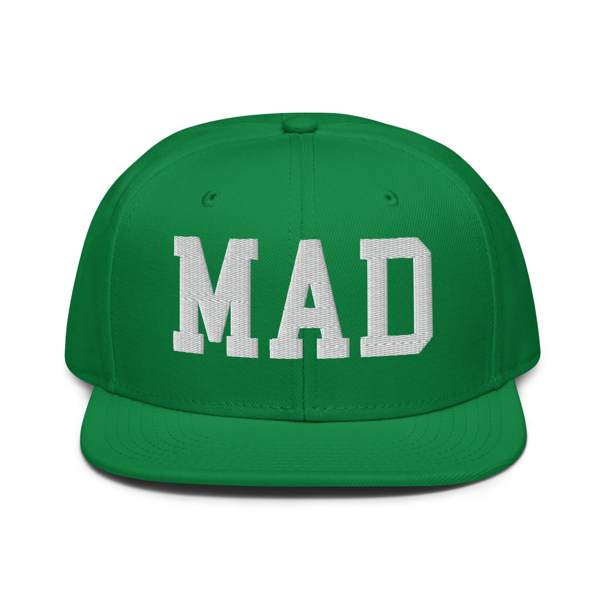 College-Style Wool-Blend Snapback Hat • White • MAD Madrid • YHM Designs - Image 18