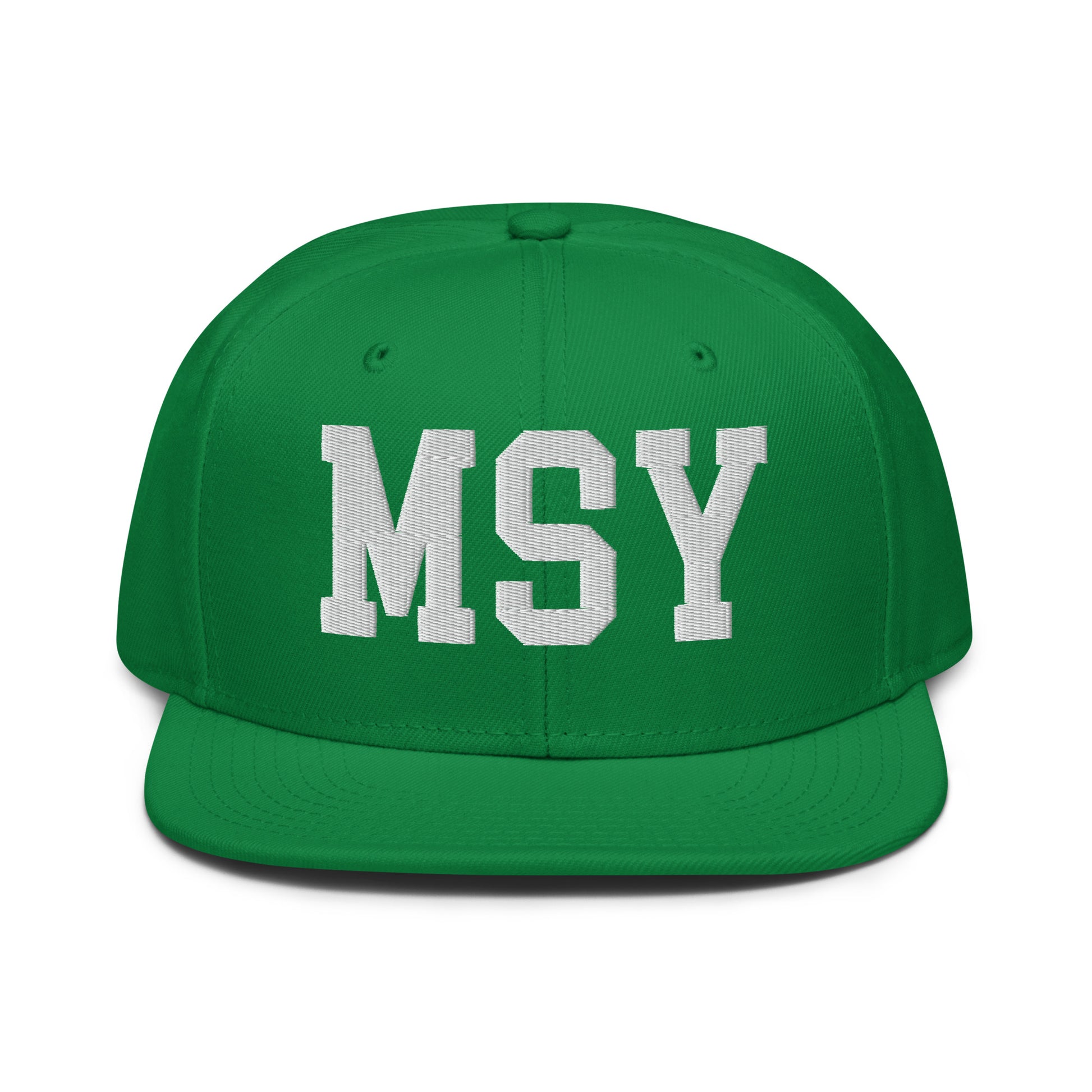 College-Style Wool-Blend Snapback Hat • White • MSY New Orleans • YHM Designs - Image 18