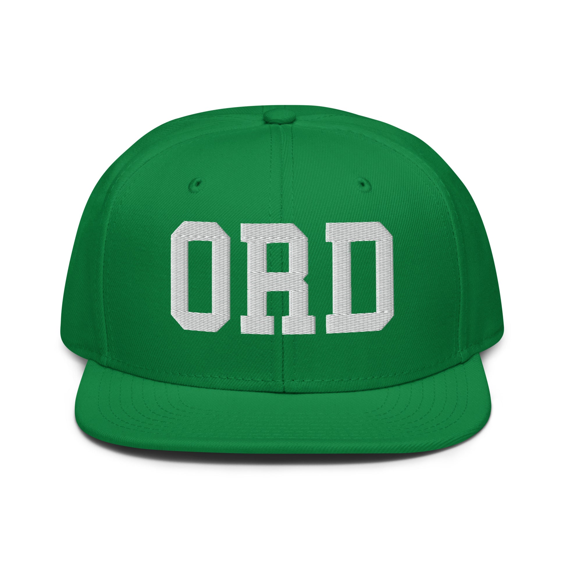 College-Style Wool-Blend Snapback Hat • White • ORD Chicago • YHM Designs - Image 18