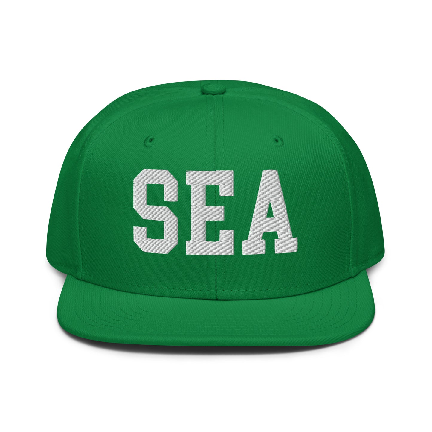College-Style Wool-Blend Snapback Hat • White • SEA Seattle • YHM Designs - Image 18