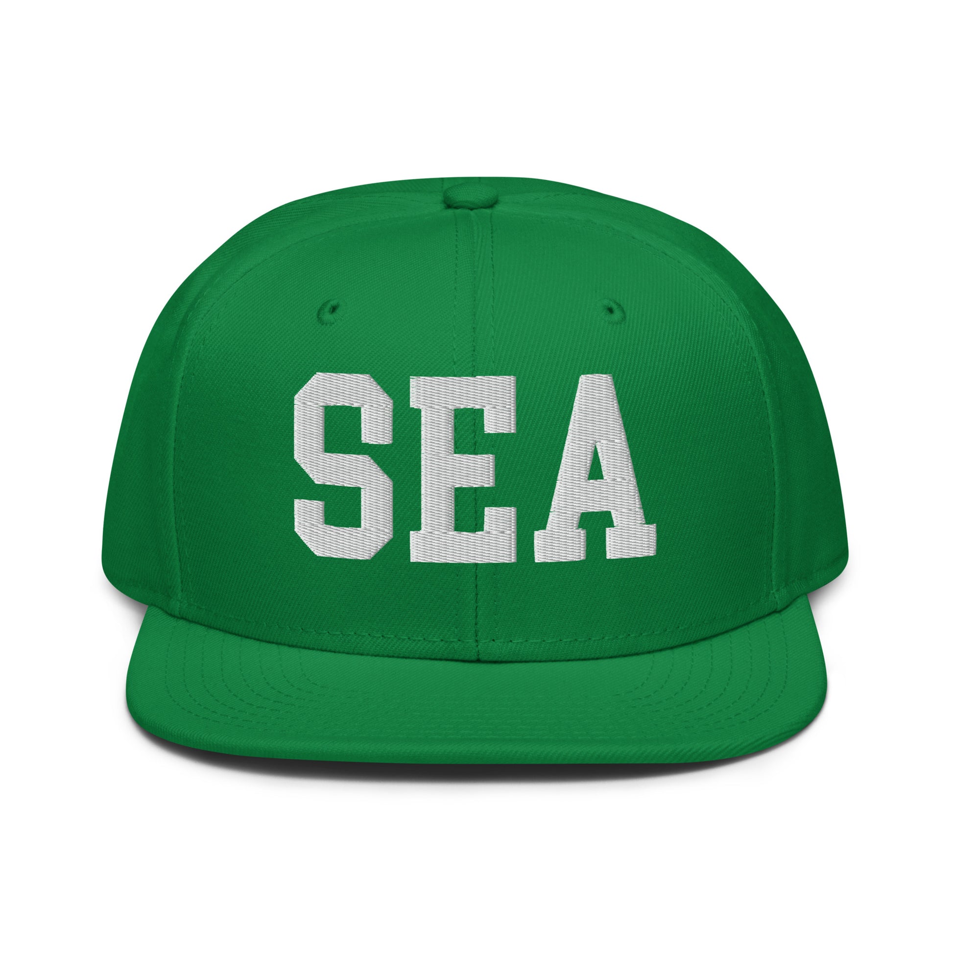 College-Style Wool-Blend Snapback Hat • White • SEA Seattle • YHM Designs - Image 18