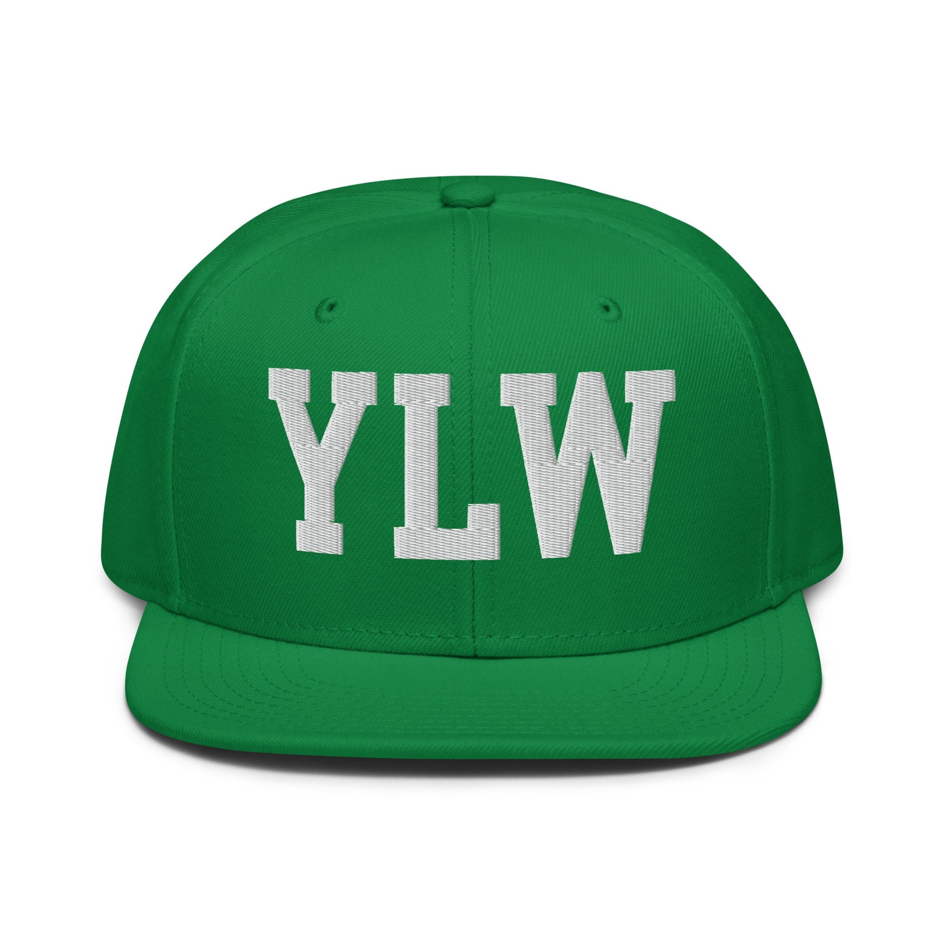 College-Style Wool-Blend Snapback Hat • White • YLW Kelowna • YHM Designs - Image 18