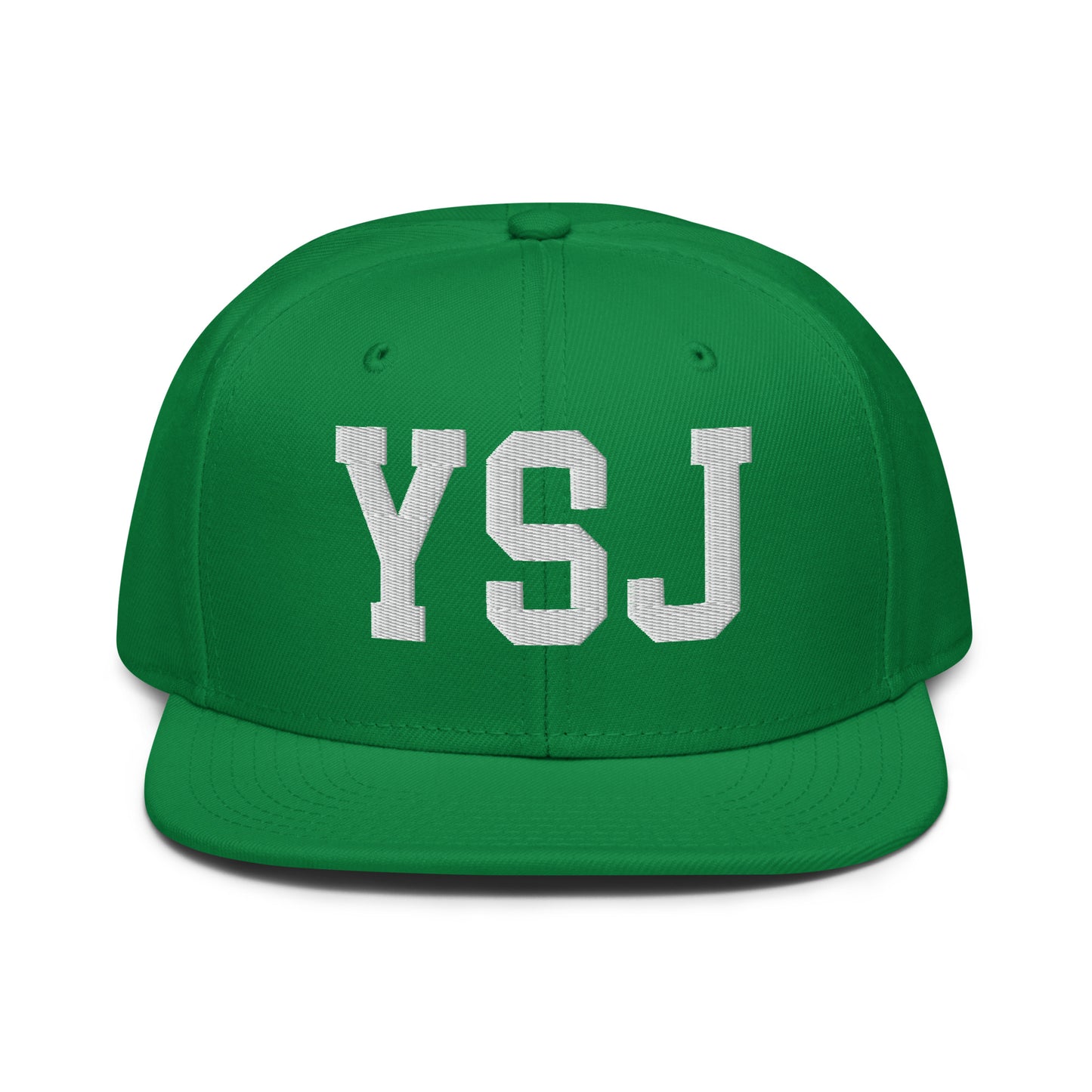College-Style Wool-Blend Snapback Hat • White • YSJ Saint John • YHM Designs - Image 18