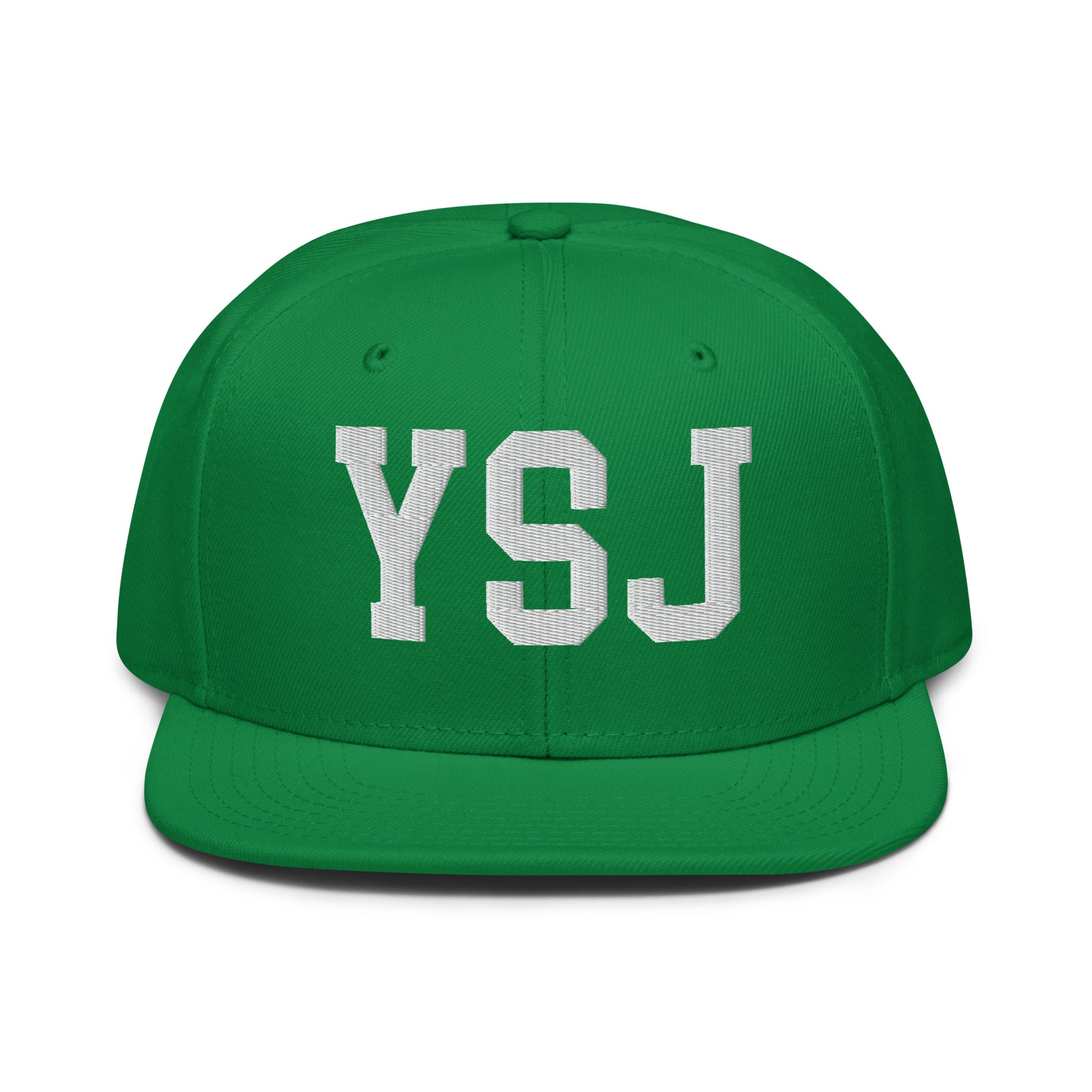 College-Style Wool-Blend Snapback Hat • White • YSJ Saint John • YHM Designs - Image 18