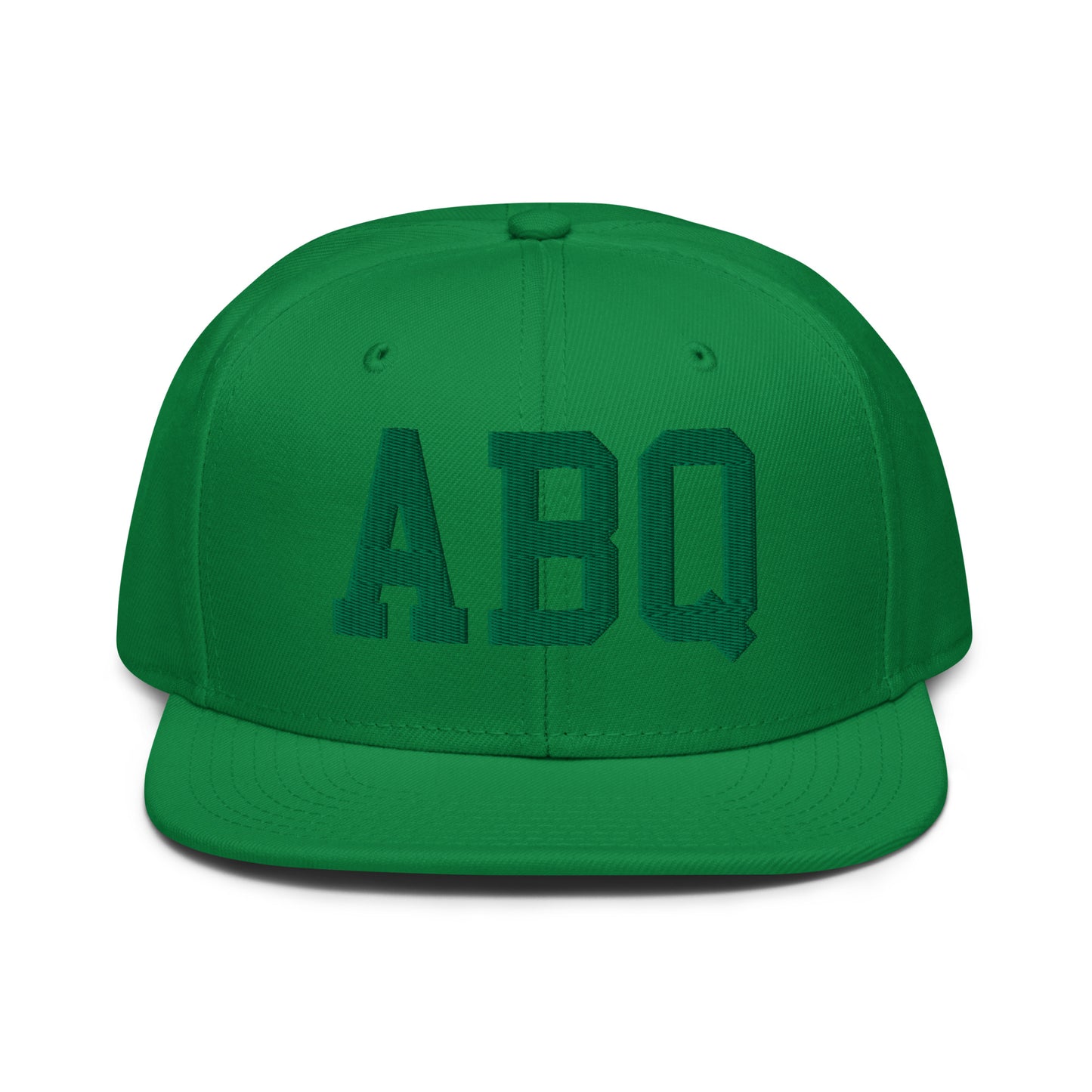 College-Style Wool-Blend Snapback Hat • Kelly Green • ABQ Albuquerque • YHM Designs - Image 07