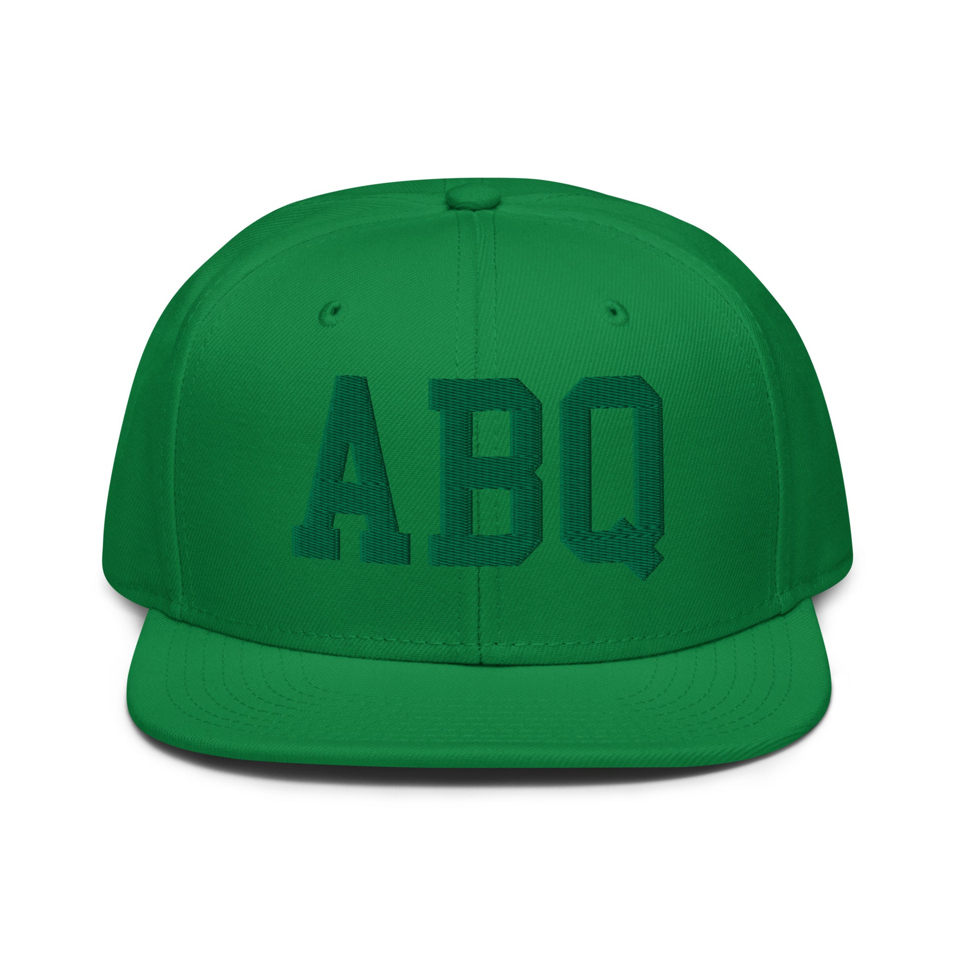 College-Style Wool-Blend Snapback Hat • Kelly Green • ABQ Albuquerque • YHM Designs - Image 07