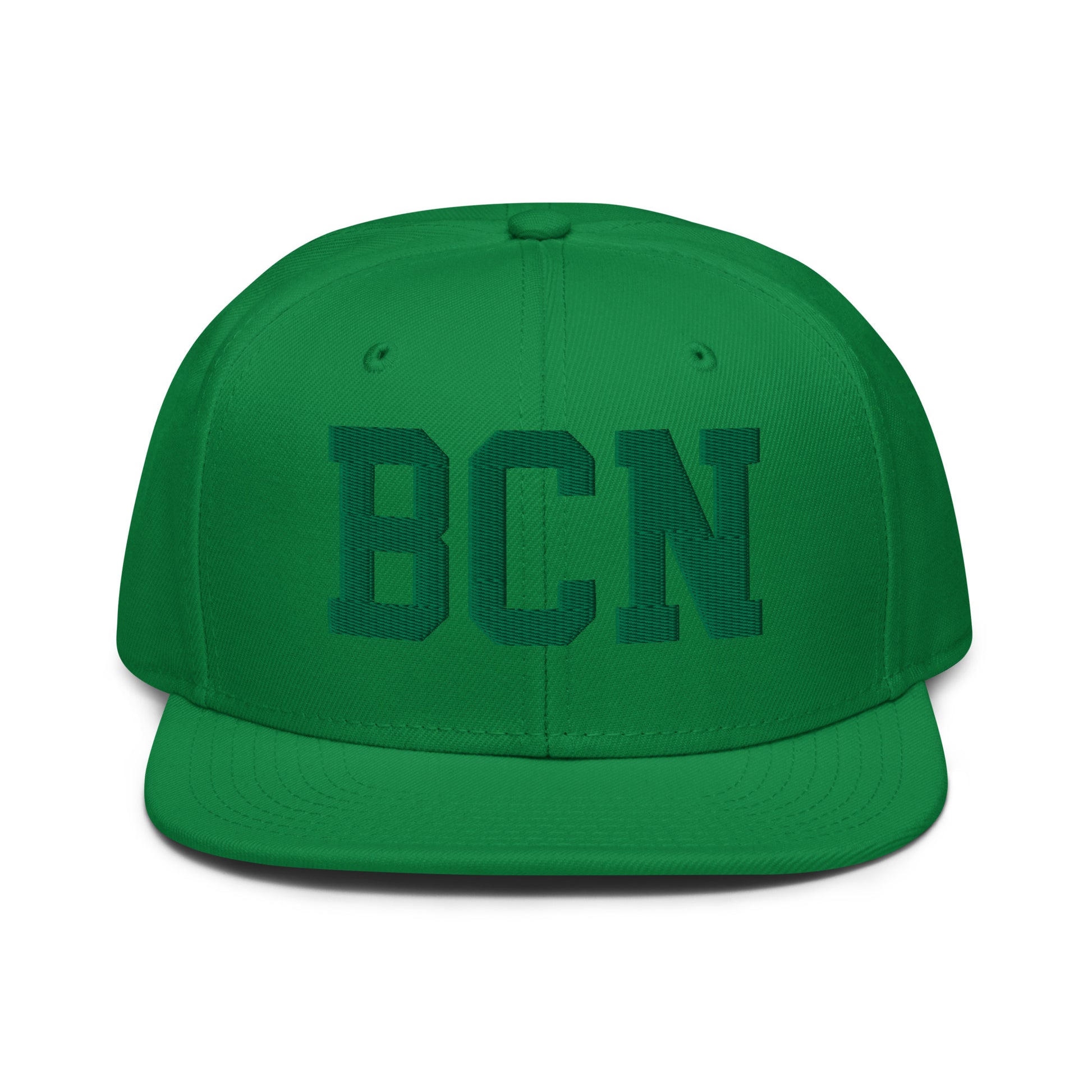 College-Style Wool-Blend Snapback Hat • Kelly Green • BCN Barcelona • YHM Designs - Image 07