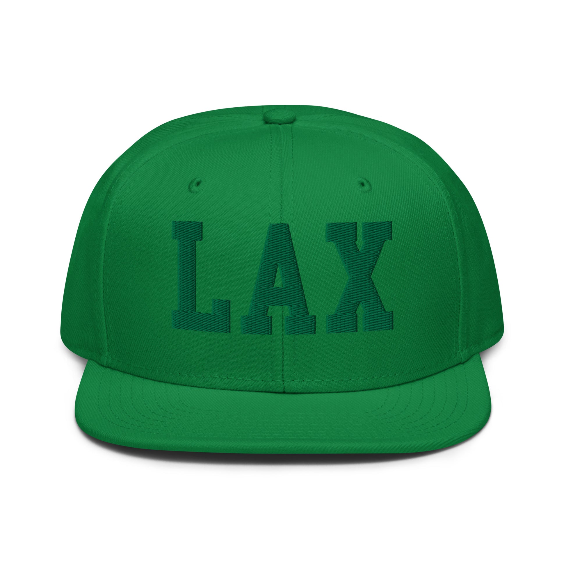 College-Style Wool-Blend Snapback Hat • Kelly Green • LAX Los Angeles • YHM Designs - Image 07