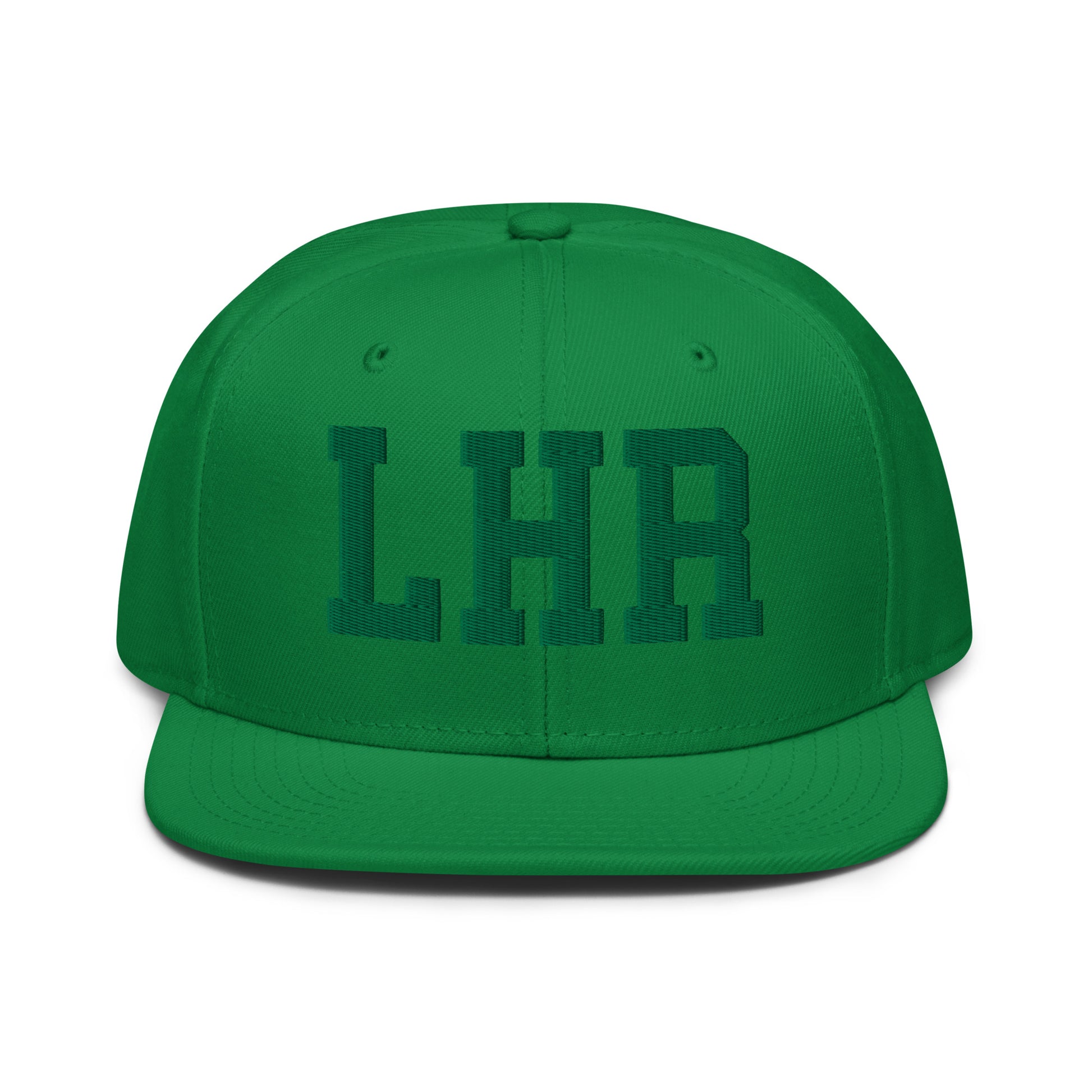 College-Style Wool-Blend Snapback Hat • Kelly Green • LHR London • YHM Designs - Image 07
