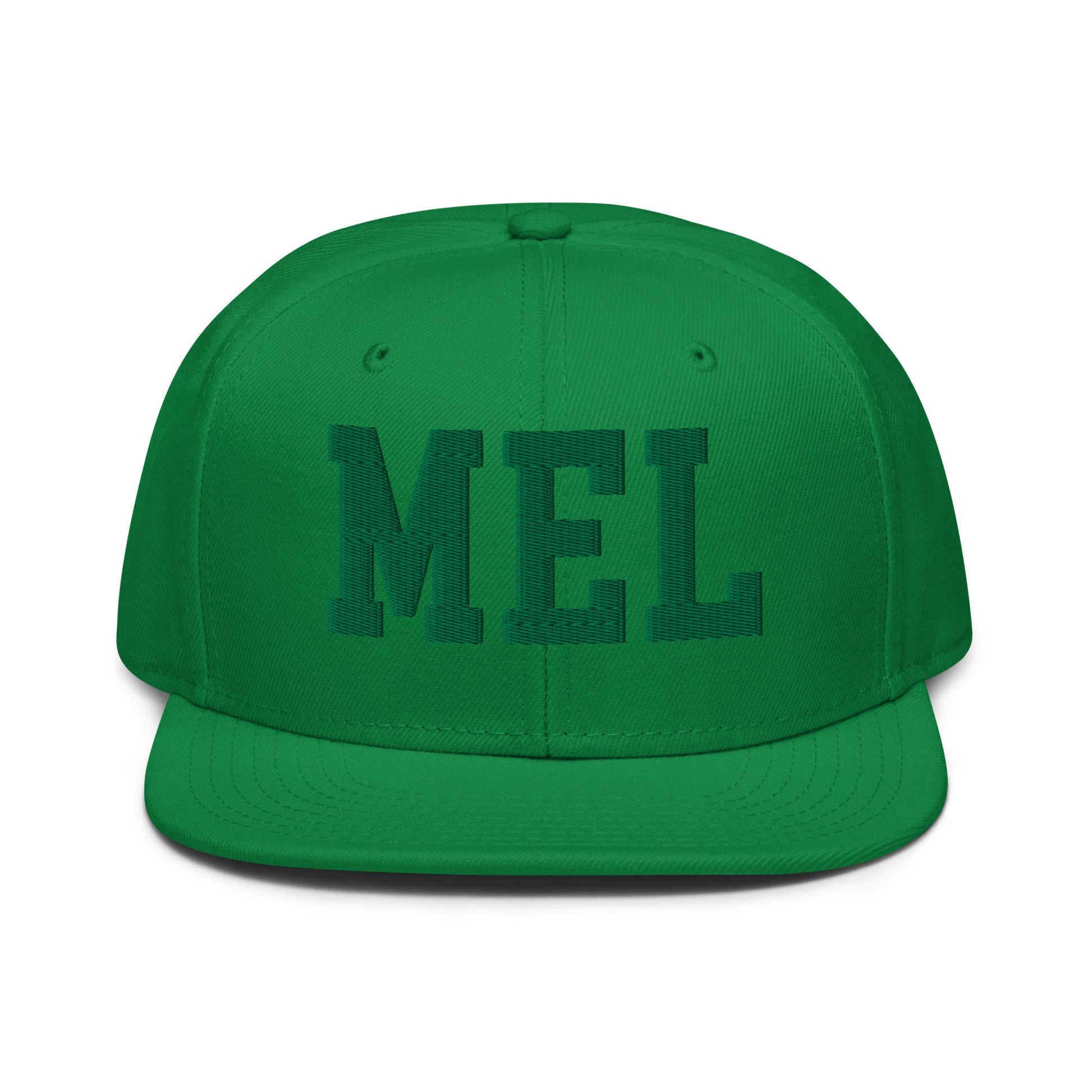 College-Style Wool-Blend Snapback Hat • Kelly Green • MEL Melbourne • YHM Designs - Image 07