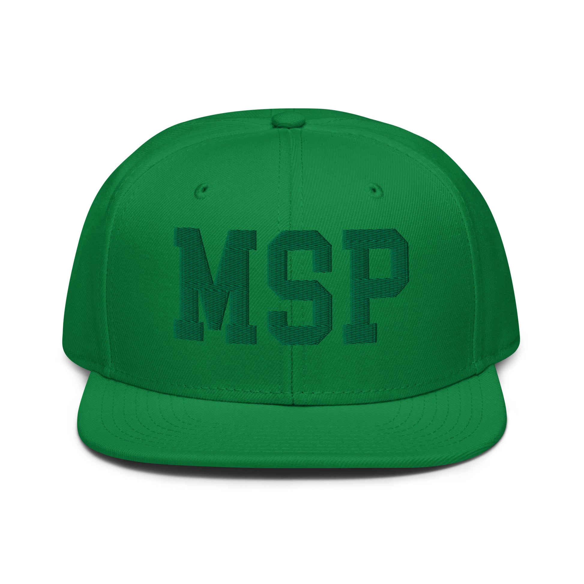 College-Style Wool-Blend Snapback Hat • Kelly Green • MSP Minneapolis • YHM Designs - Image 07