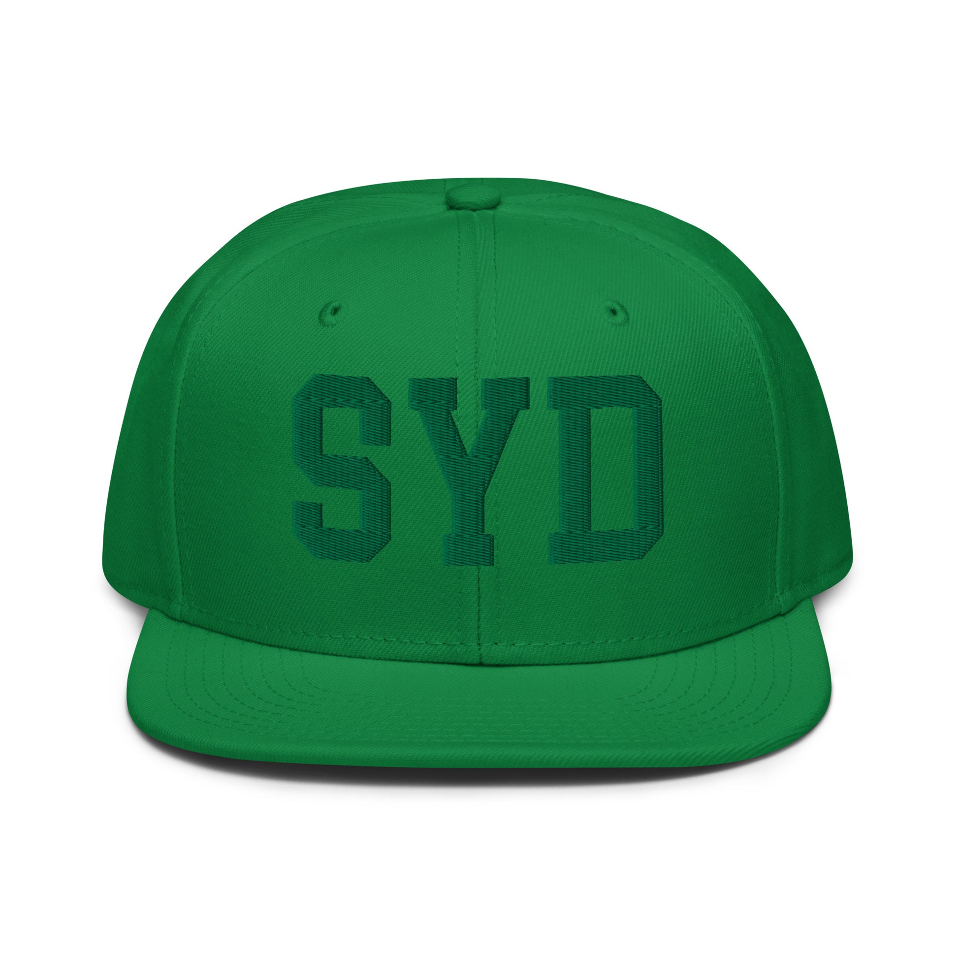 College-Style Wool-Blend Snapback Hat • Kelly Green • SYD Sydney • YHM Designs - Image 07