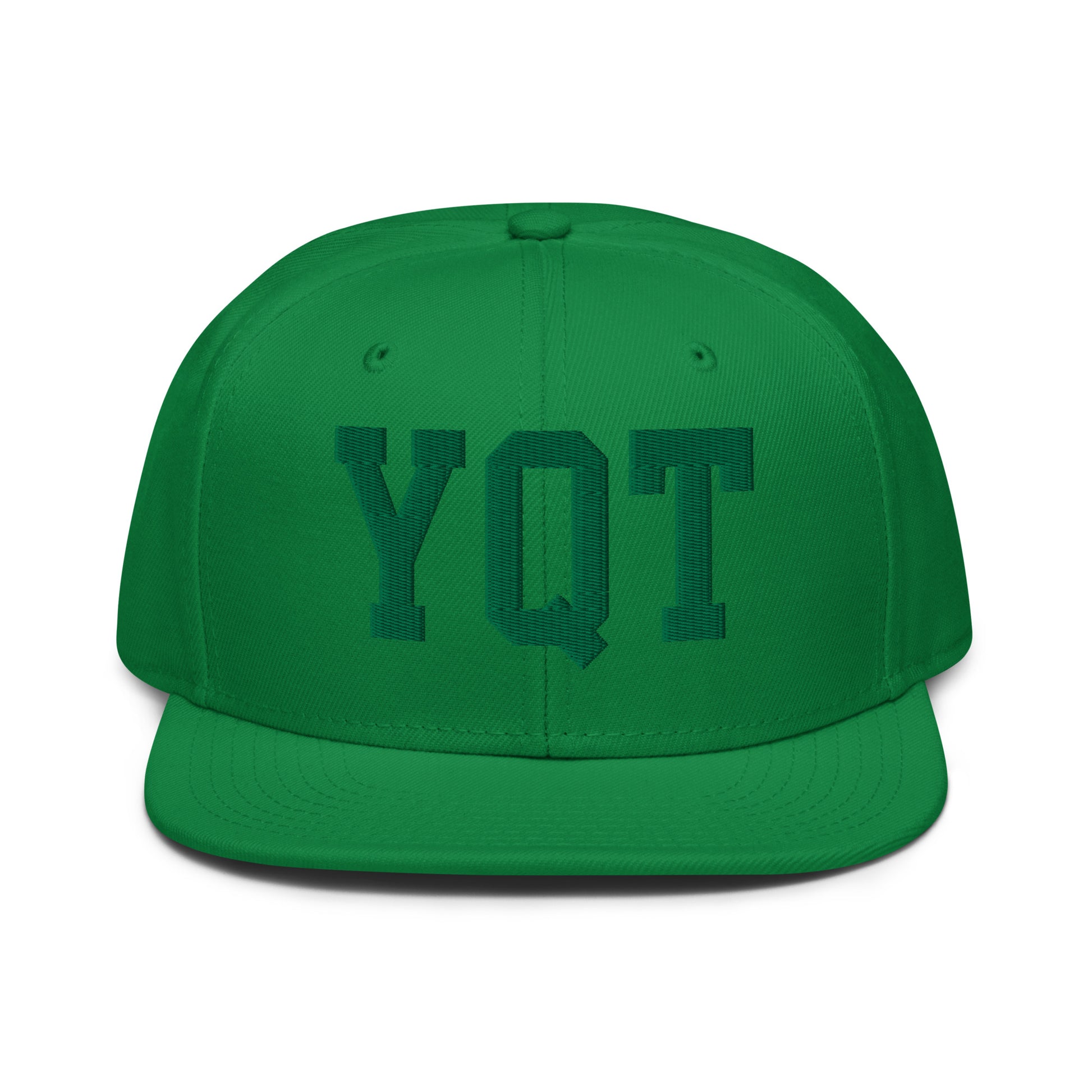 College-Style Wool-Blend Snapback Hat • Kelly Green • YQT Thunder Bay • YHM Designs - Image 07