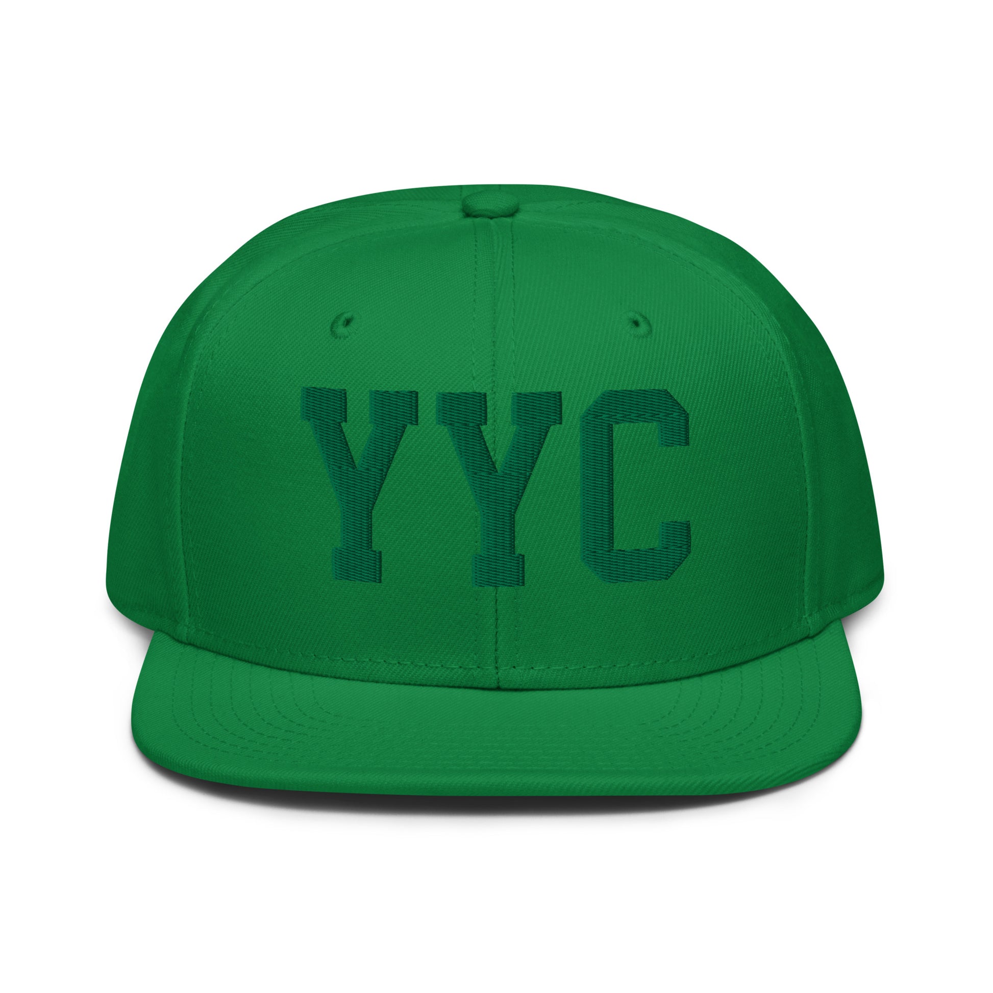 College-Style Wool-Blend Snapback Hat • Kelly Green • YYC Calgary • YHM Designs - Image 07
