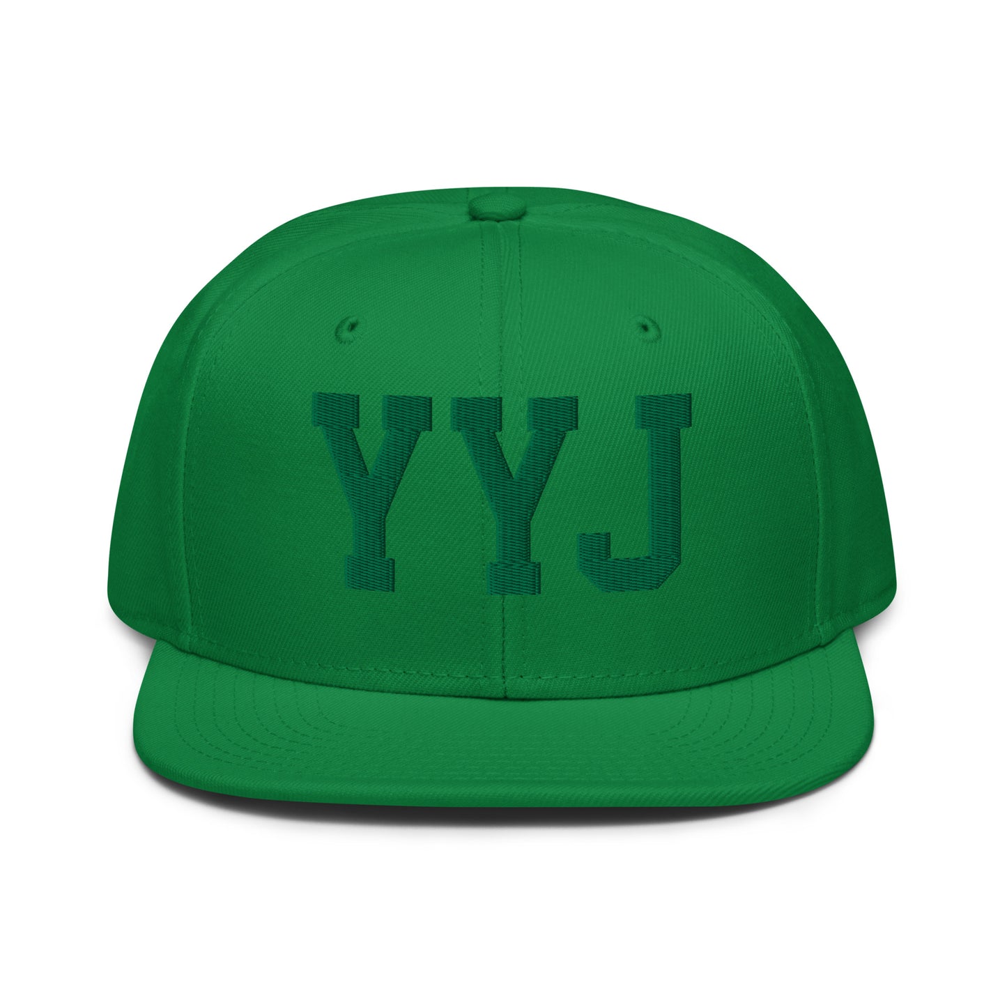 College-Style Wool-Blend Snapback Hat • Kelly Green • YYJ Victoria • YHM Designs - Image 07